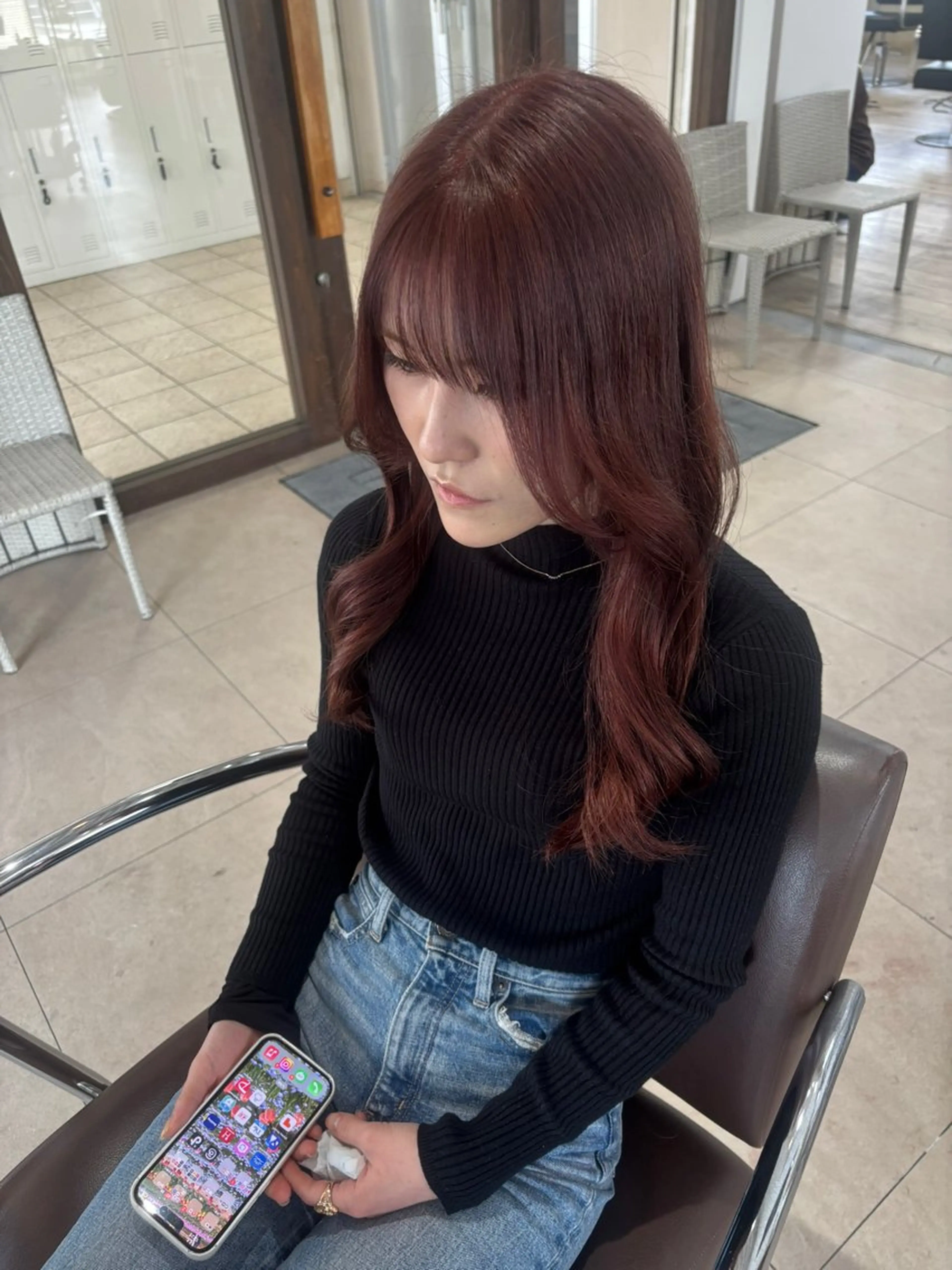 ロング ヘアカラー 石橋 未有のヘアスタイル