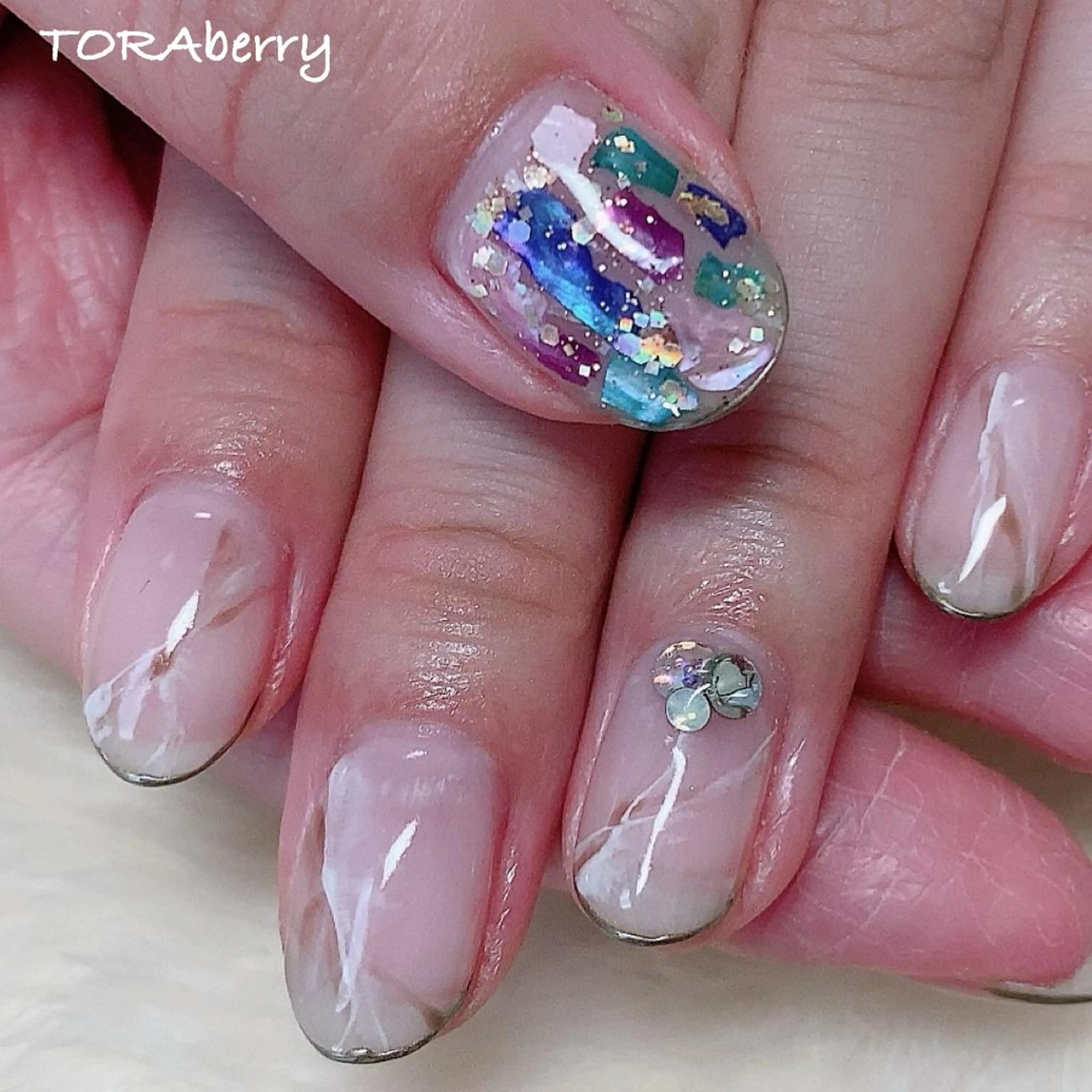 ネイル 大理石ネイル(マーブル) ハンドネイル ネイリスト なつみのネイルデザイン