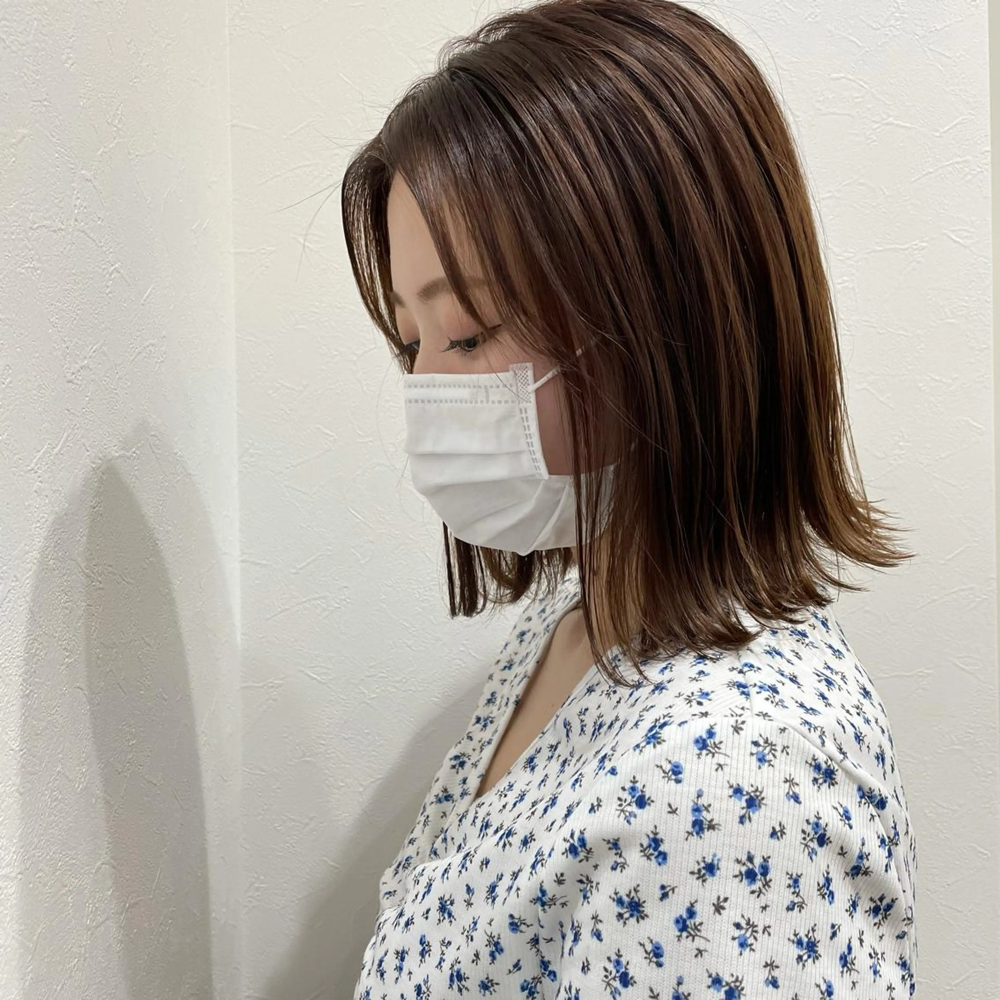 ミディアム カラー 髪質改善 中川　翔のヘアスタイル