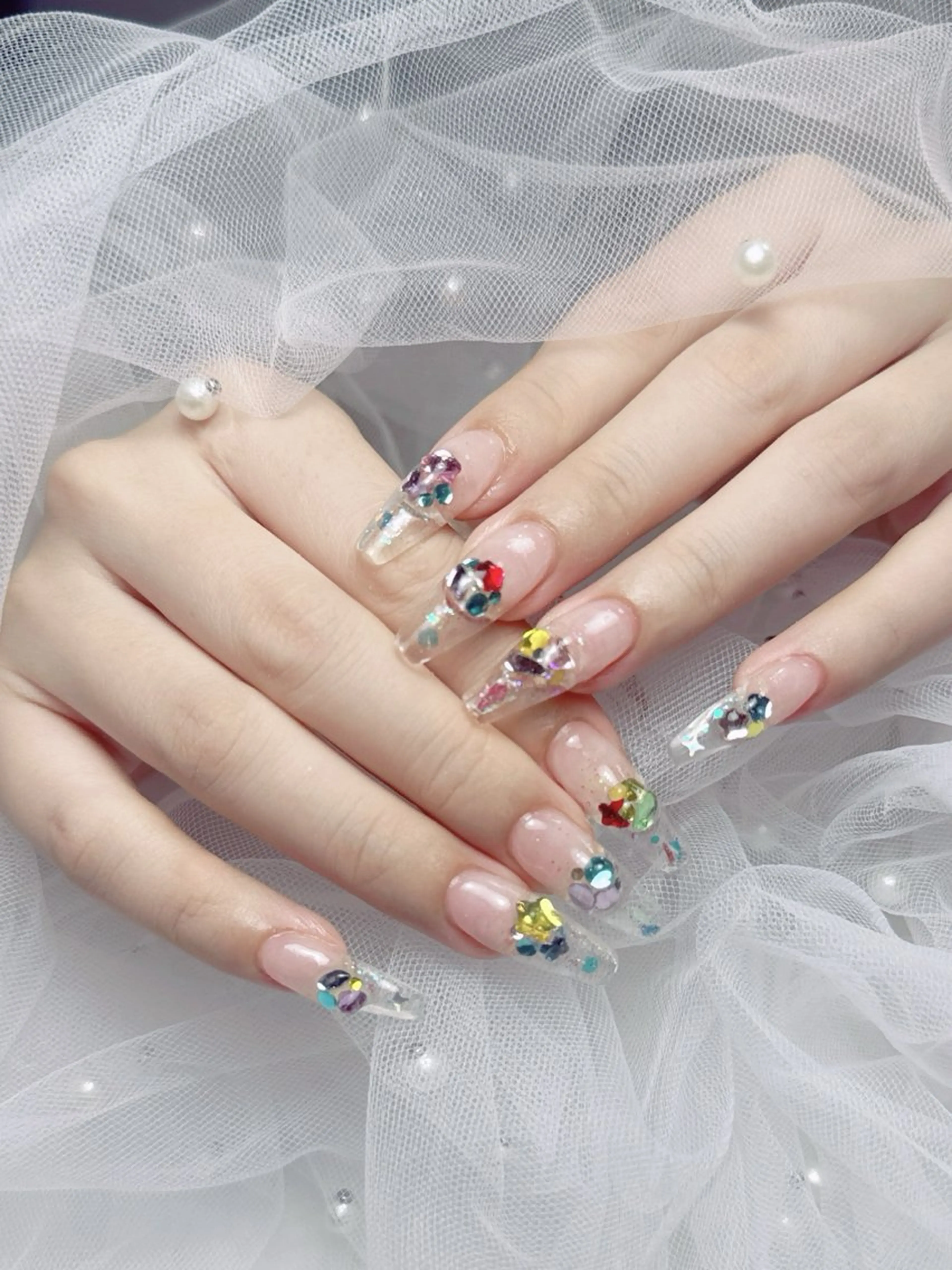 ネイル フレンチネイル ジェルネイル ハート 韓国ネイル マグネットネイル ハンドネイル ネイルサロン lotusのネイルデザイン