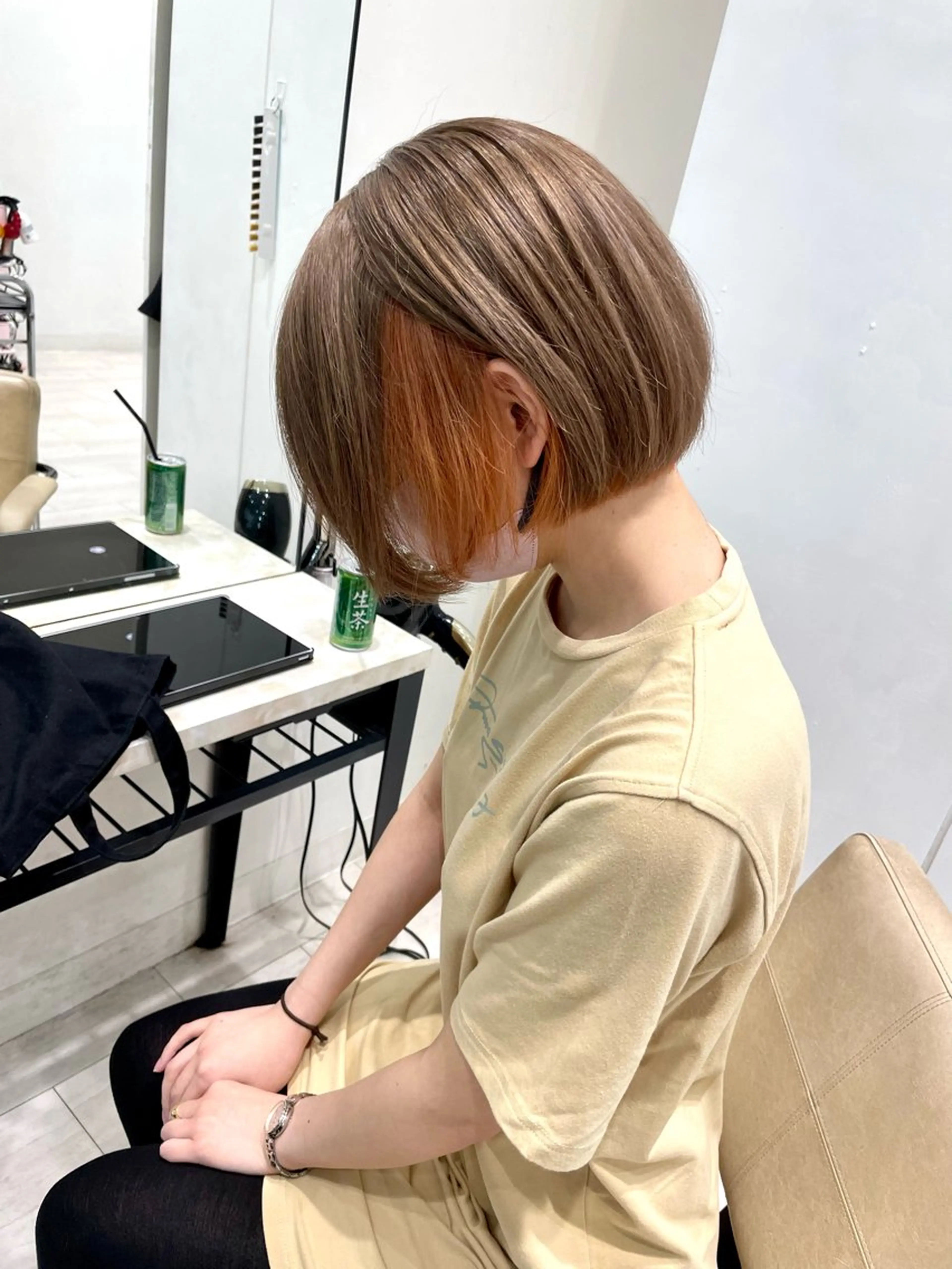 ショート カラー 韓国風ハッシュカット 似合わせレイヤー池袋のヘアスタイル
