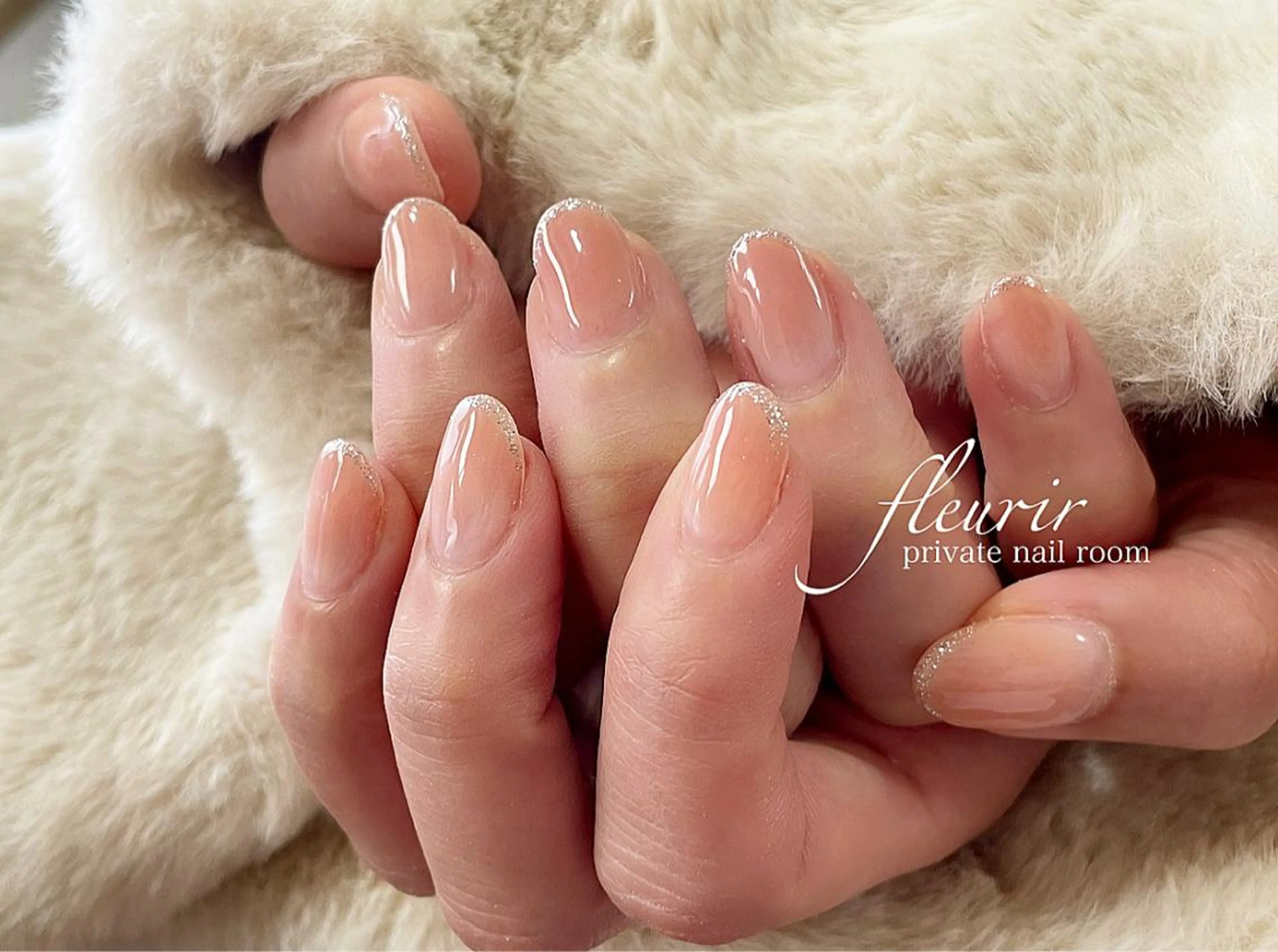 ネイル アートネイル 長さ出し フレンチネイル ジェルネイル グラデーション フルリール 【プライベートサロンのネイルデザイン