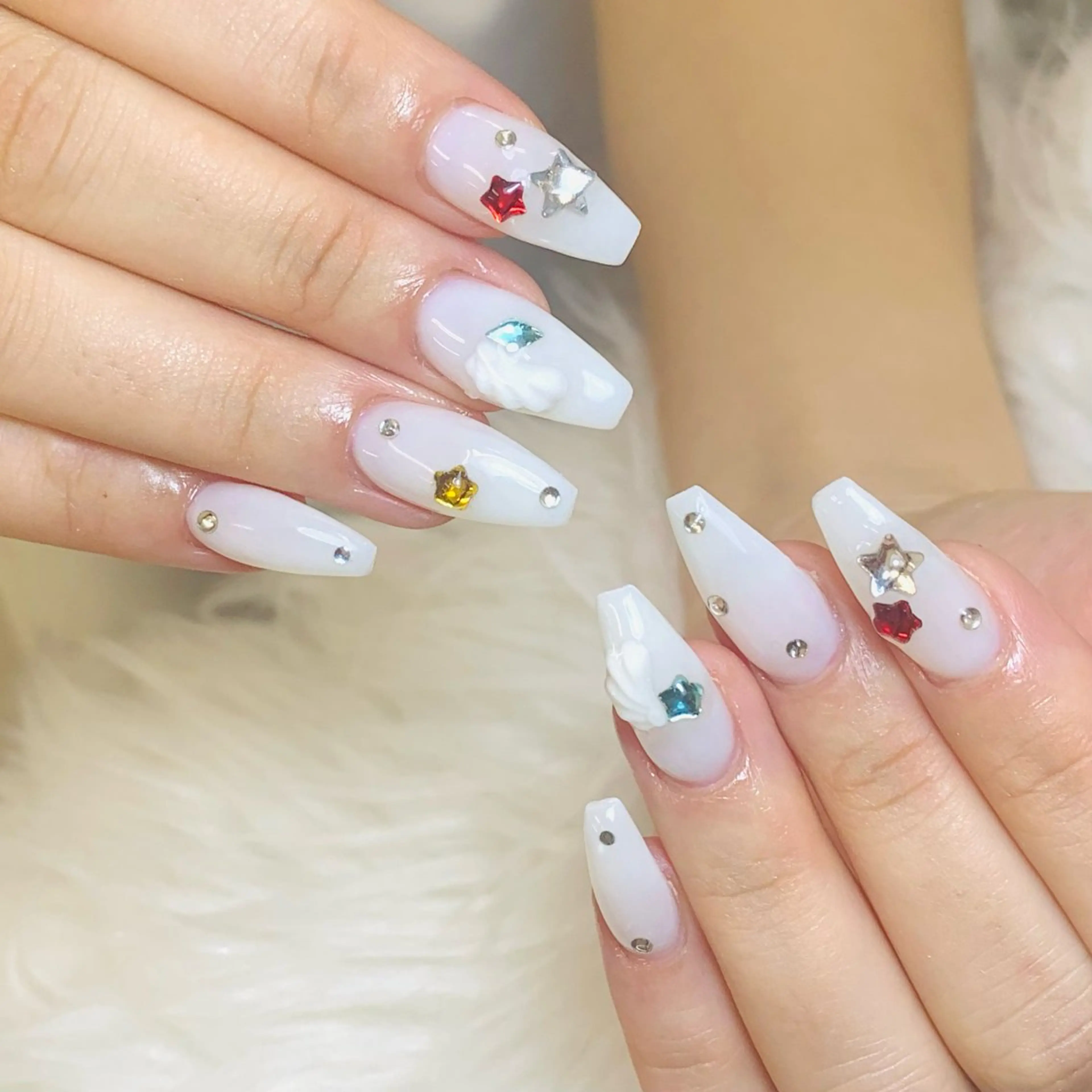 ネイル チークネイル 長さ出し フラッシュネイル フレンチネイル グラデーション ハンドネイル AN NAIL SALONのネイルデザイン