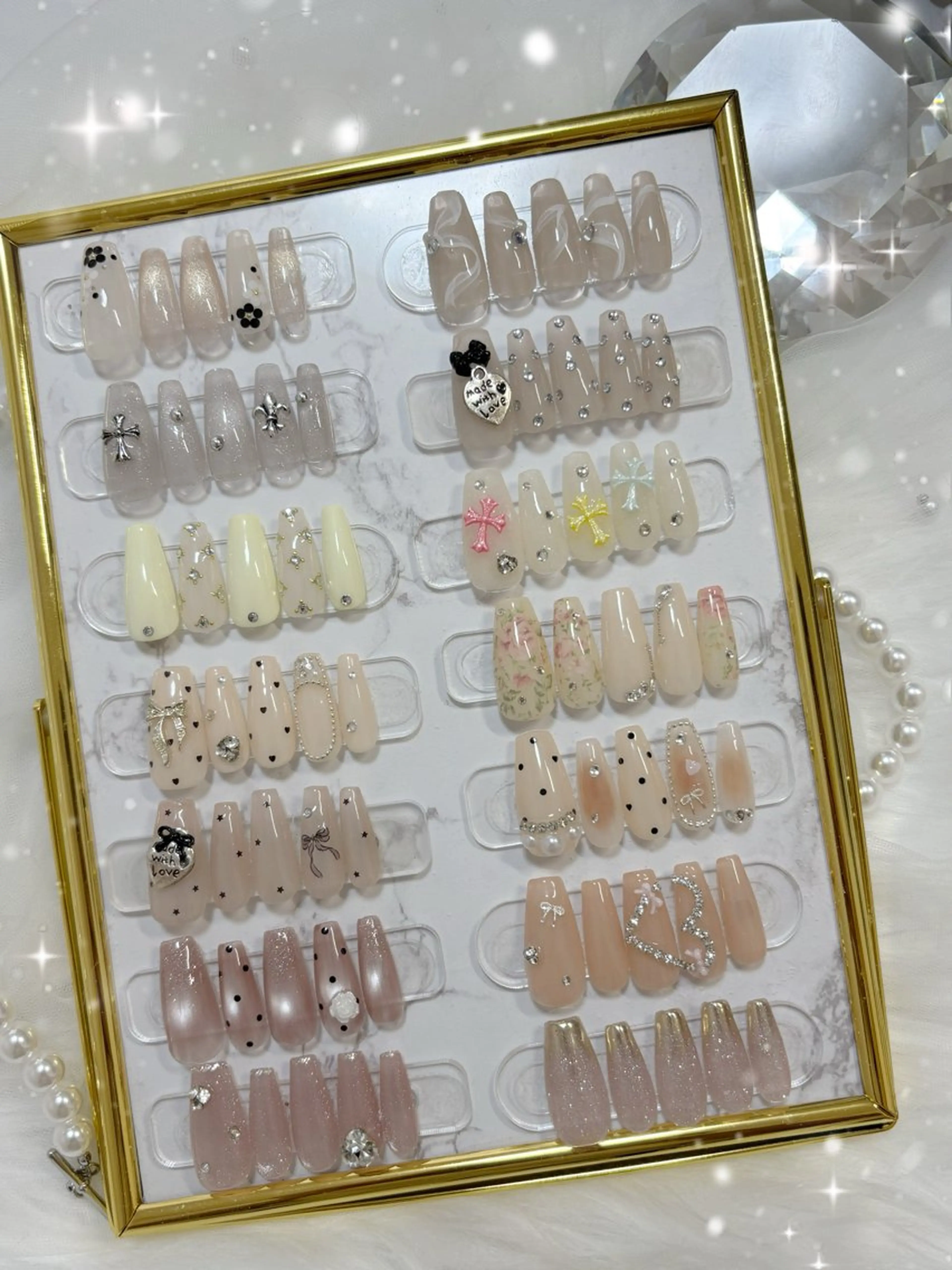 ネイル ドット フラッシュネイル マグネットネイル ミラーネイル ピンク ハンドネイル YM nailのネイルデザイン