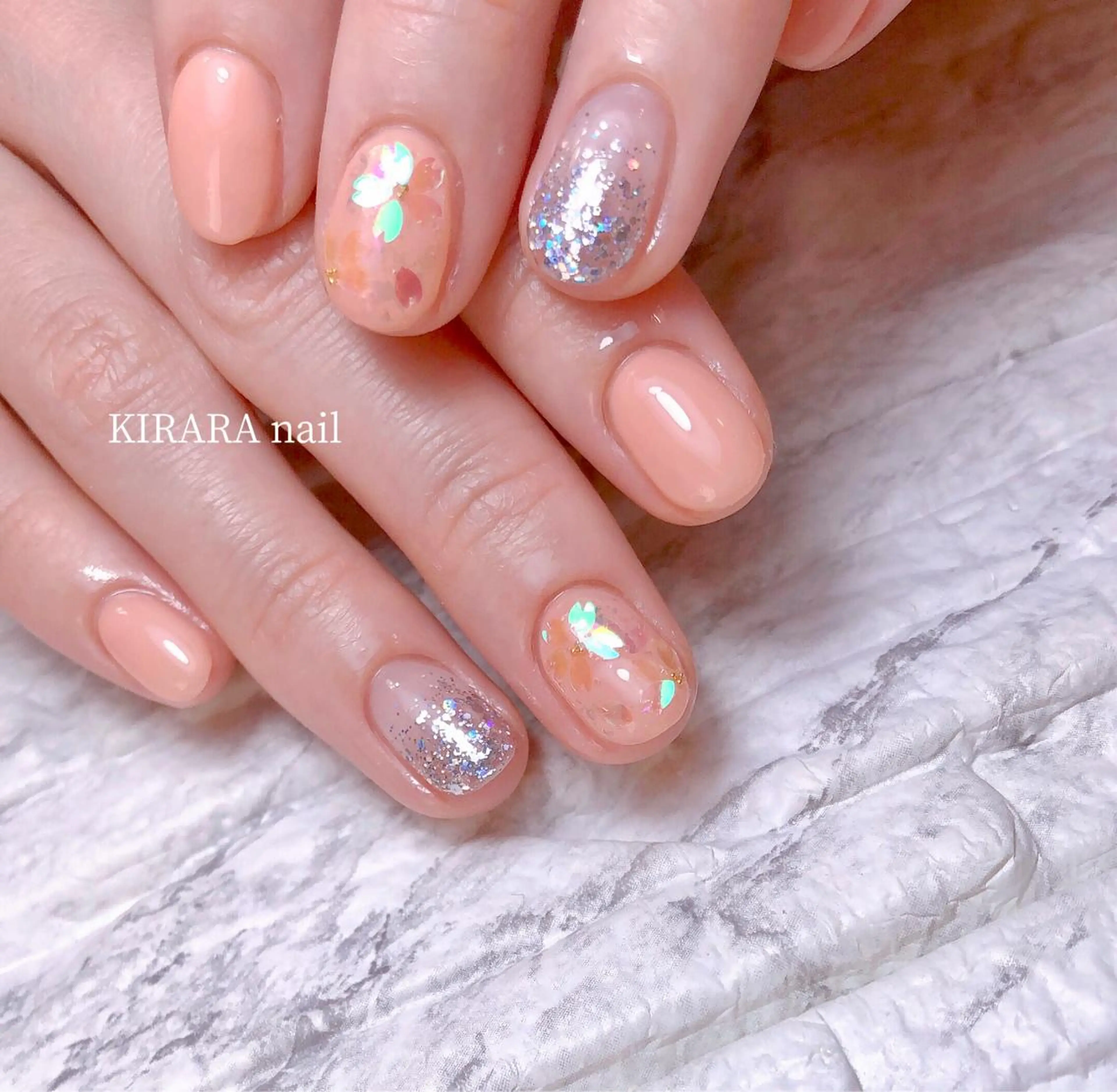 ネイル 桜ネイル 春ネイル KIRARA ネイルサロンのネイルデザイン