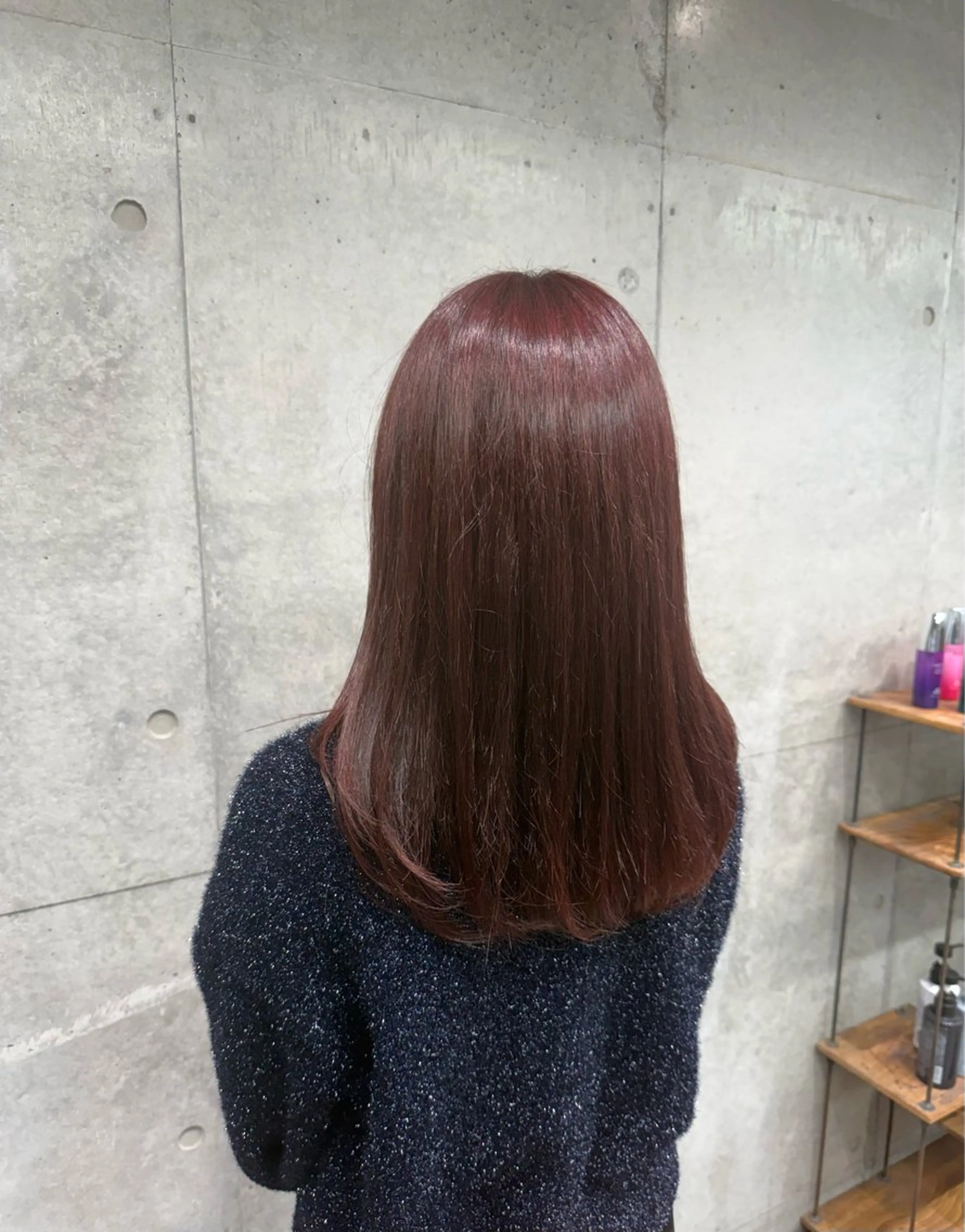 ミディアム ヘアカラー トリートメント ヘッドスパ ヘアセット 艶カラー/レイヤー/ 顔周り/ゆな🕊️のヘアスタイル