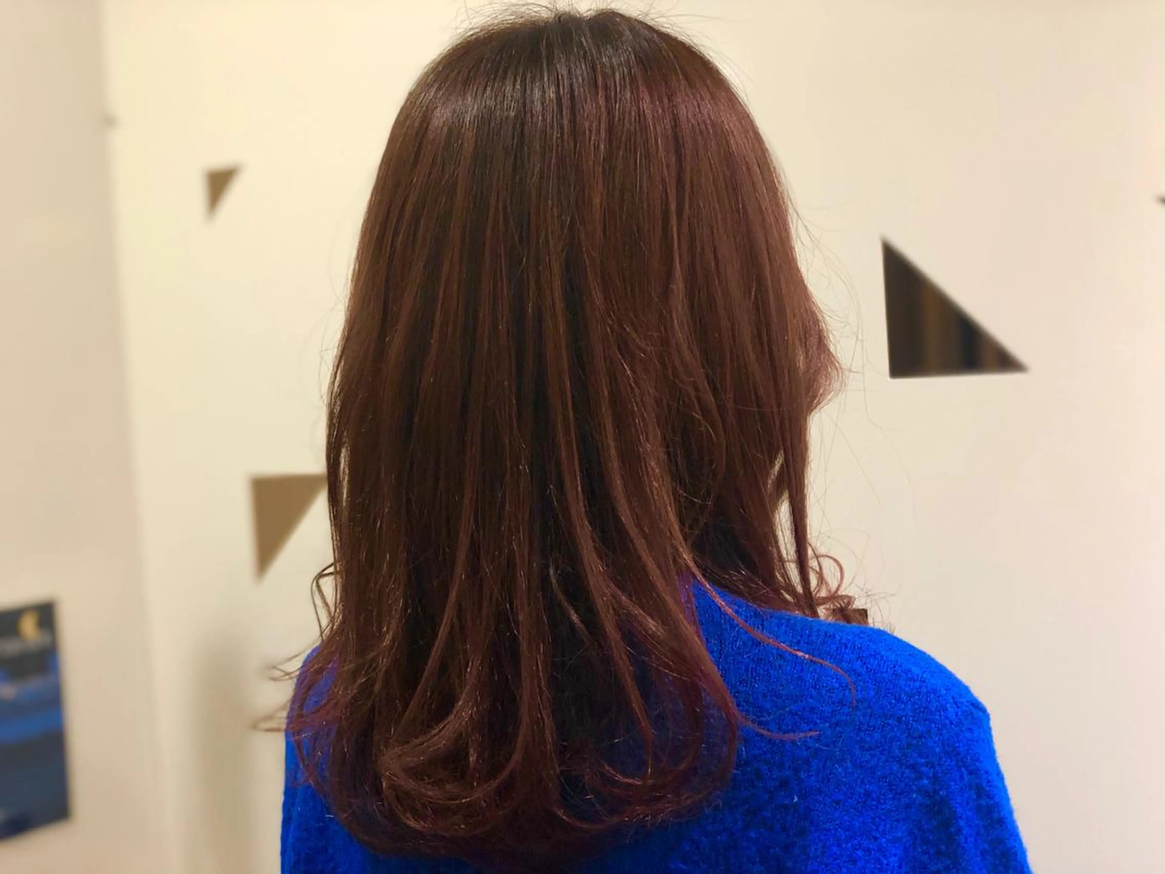 セミロング セミロングパーマ ピンクブラウン 外国人風カラー レイヤーカット 縮毛矯正 ✂ショート・ボブ専門 顔型診断✂奥田裕仁のヘアスタイル