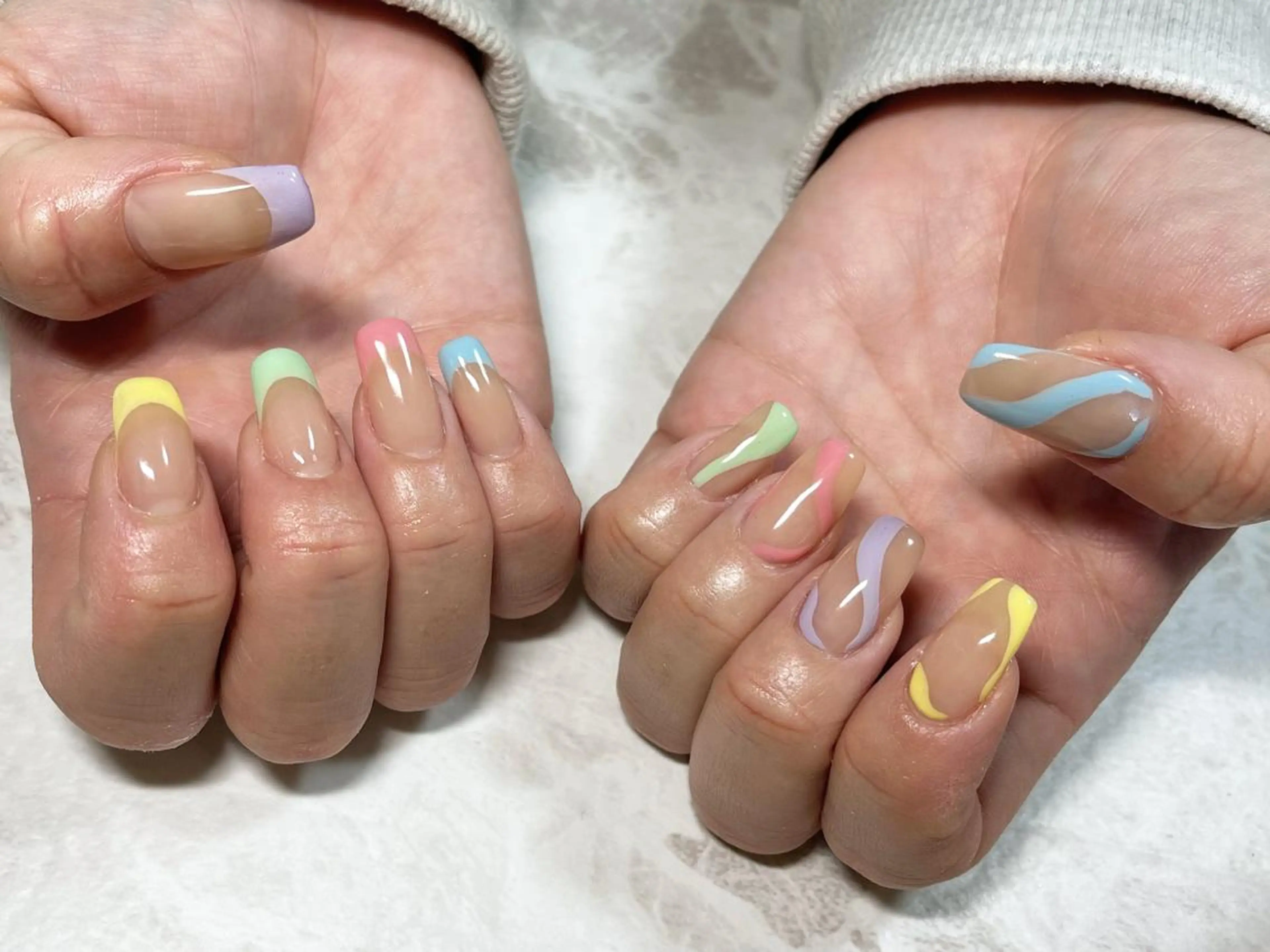 ネイル フットネイル ニュアンスネイル パステルネイル シンプルネイル 春ネイル nail fufla ♡yamane♡のネイルデザイン
