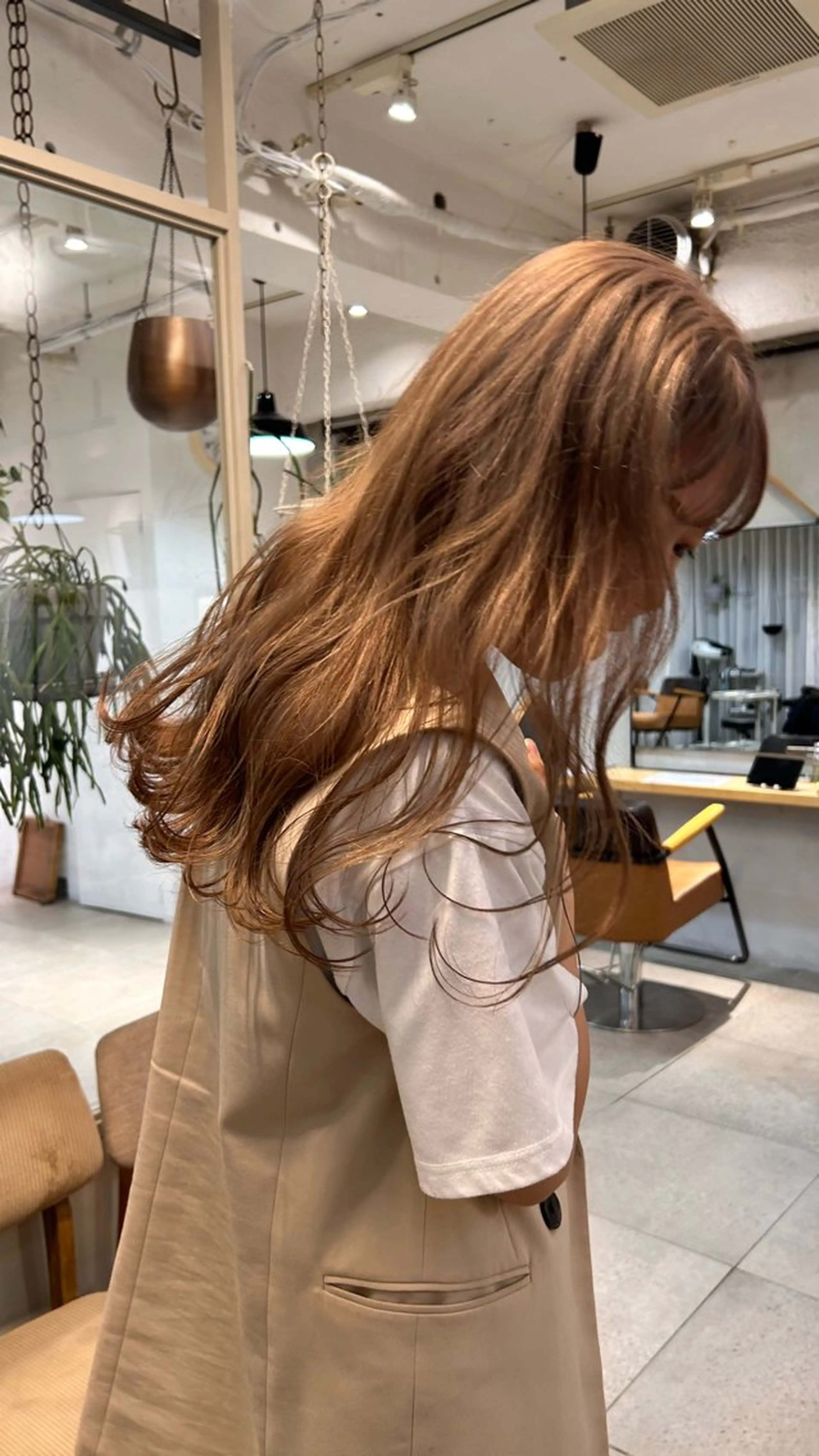 ミディアム カラー ヘアカラー トリートメント じゅわっと暖色カラー 🍊Moemiのヘアスタイル