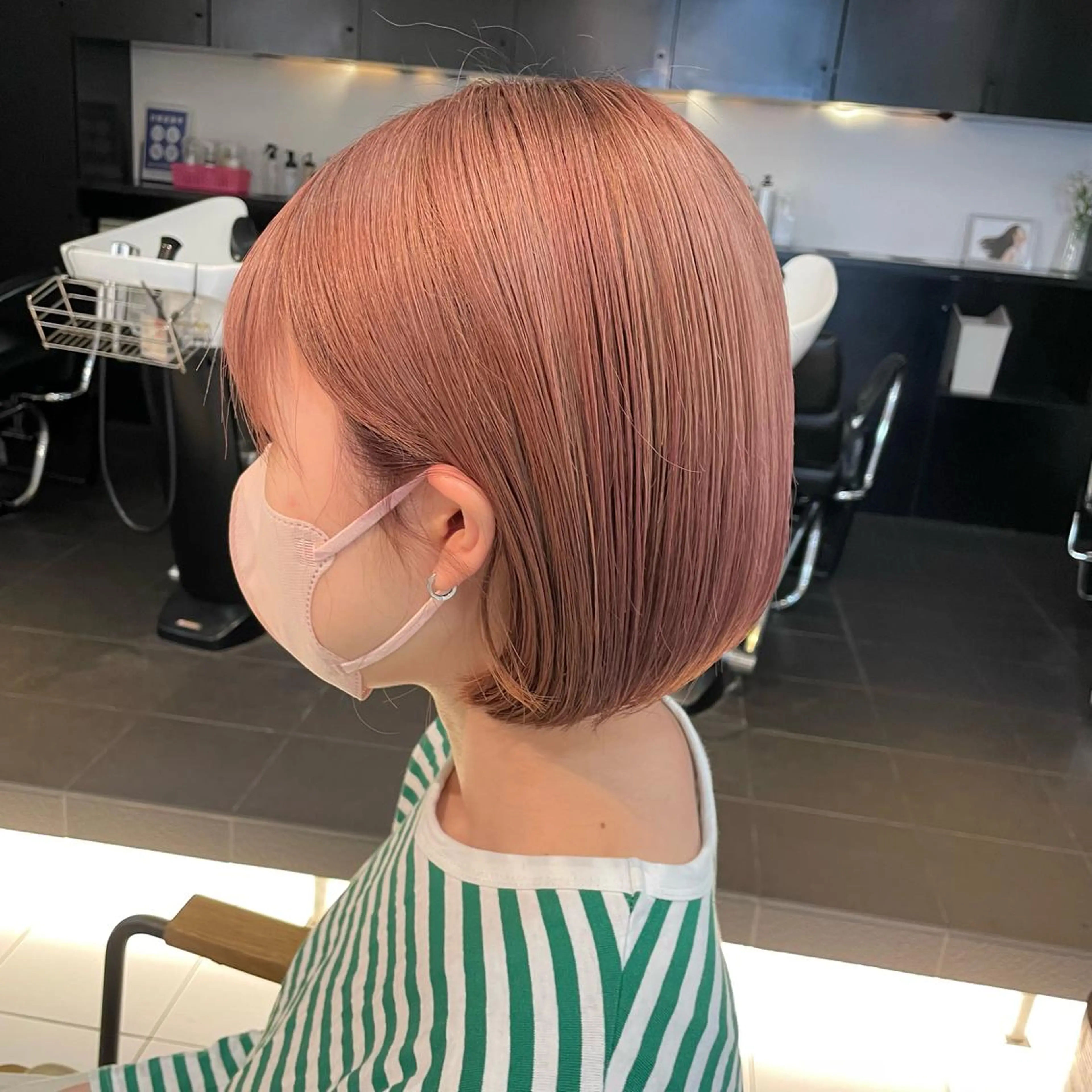 ショート カラー ブリーチ ピンクカラー 透明感カラー/ 寺田千雅子のヘアスタイル