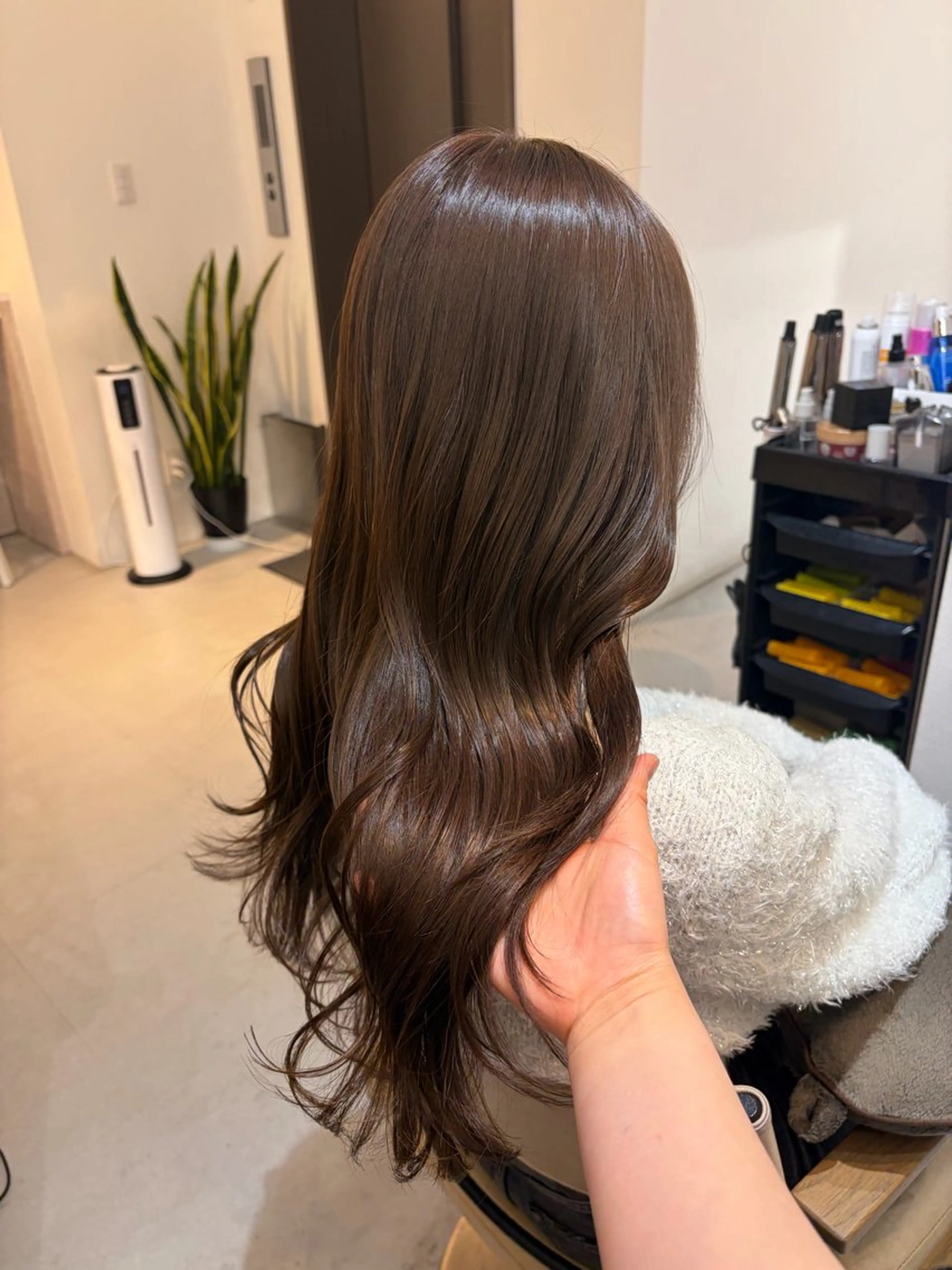 ロング カット ヘアカラー トリートメント ✨色持ちの良い艶 カラー✨蟹江真世のヘアスタイル