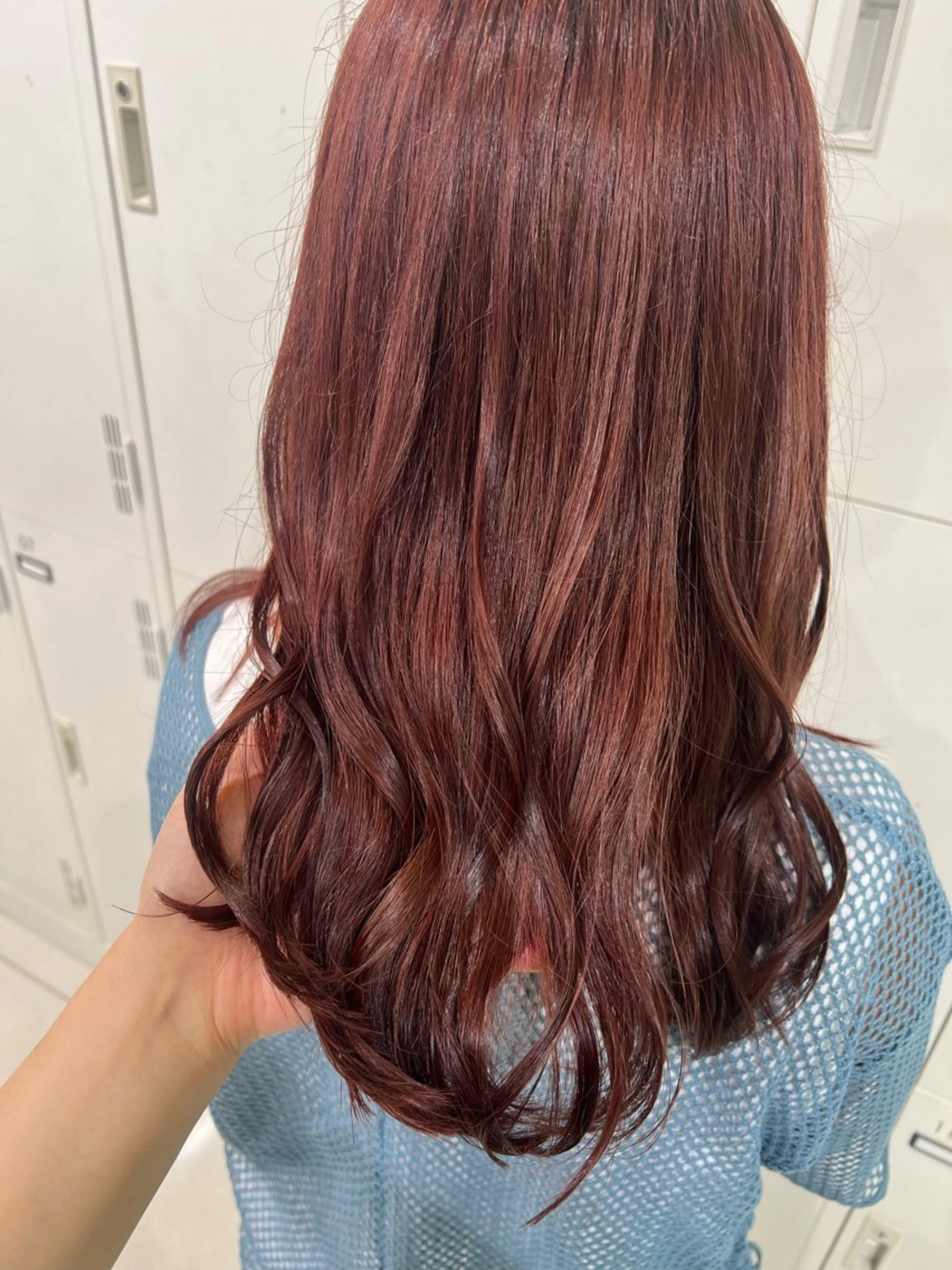 セミロング カラー ボルドーカラー ブラウンカラー ピンクカラー ピンクブラウン ヘアカラー トリートメント 【暖色カラー特化】 中山由梨のヘアスタイル