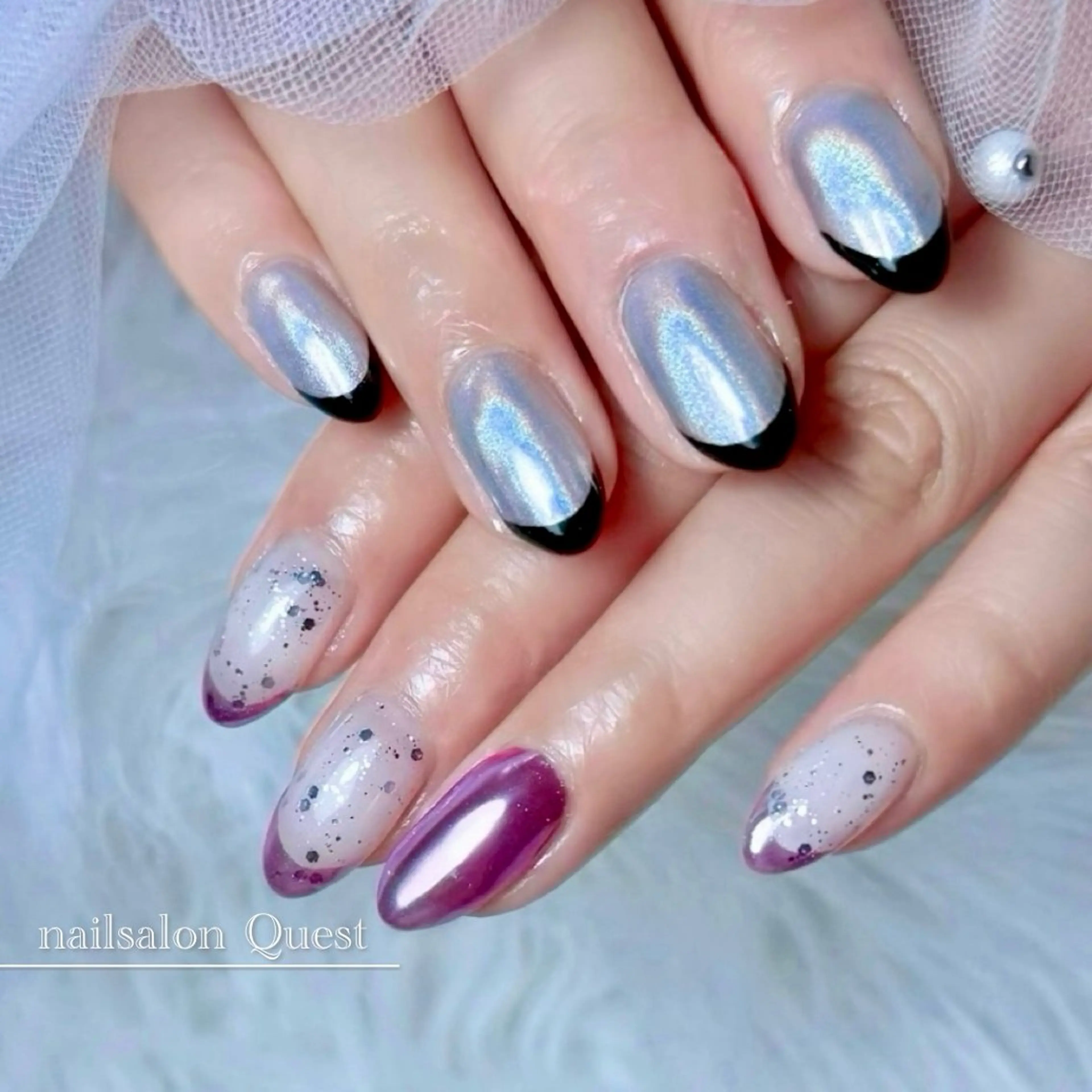 ネイル ミラーネイル ハンドネイル nailsalon Questのネイルデザイン