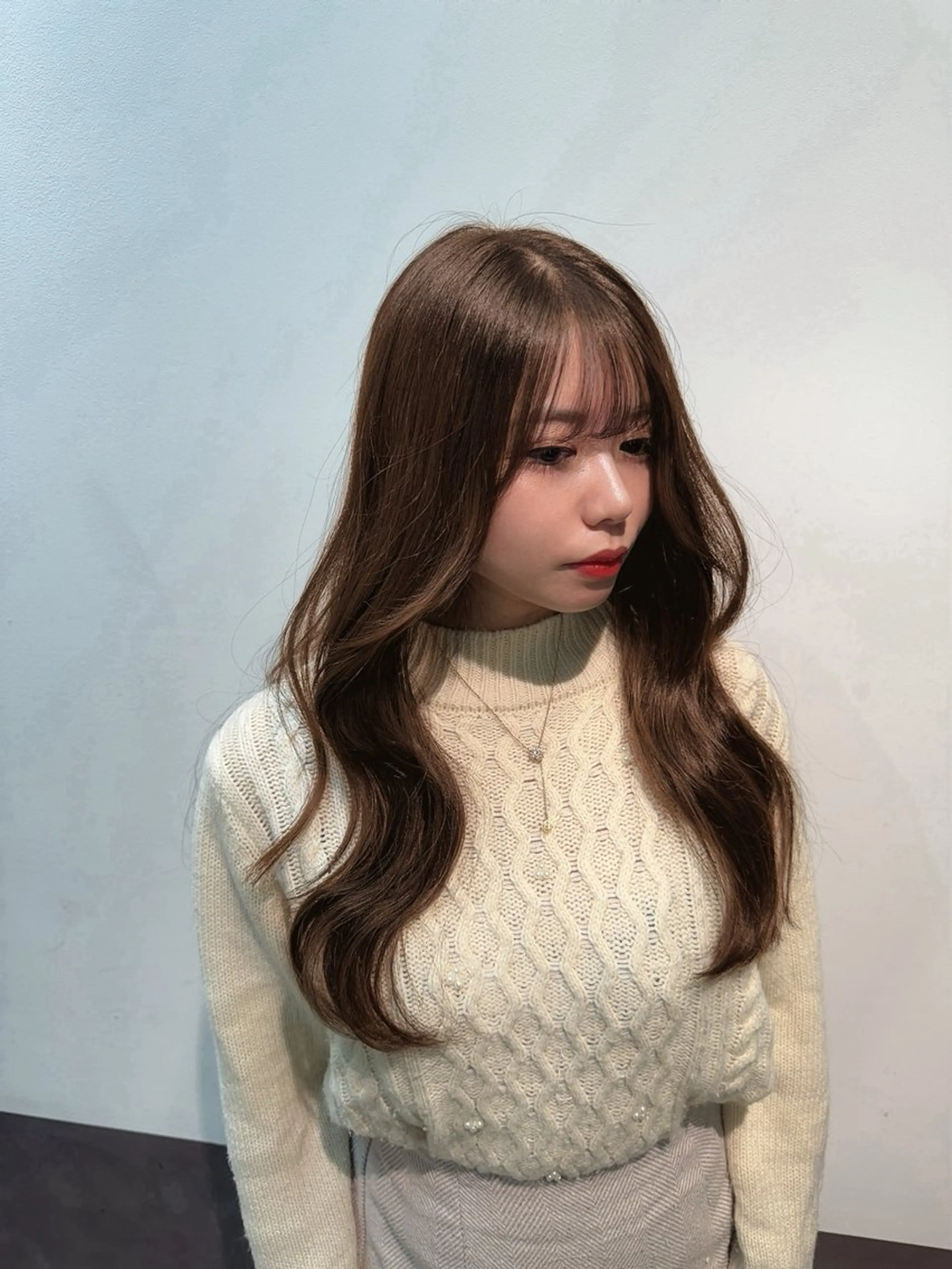 ミディアム ヘアカラー トリートメント 顔周りレイヤー/新宿 /モテ艶カラー/航介のヘアスタイル