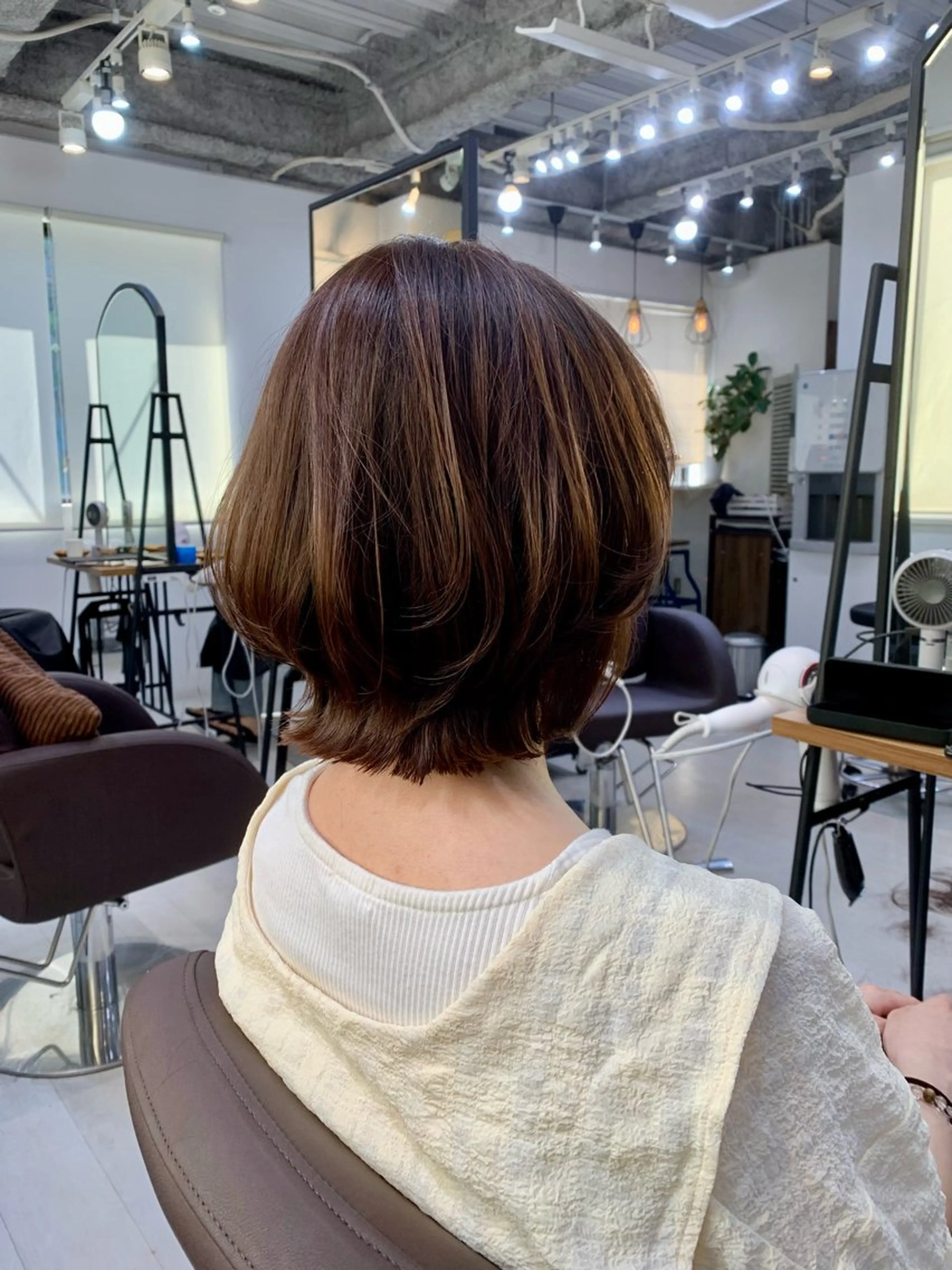 ミディアム カラー カット ヘアカラー トリートメント 前田 健太のヘアスタイル