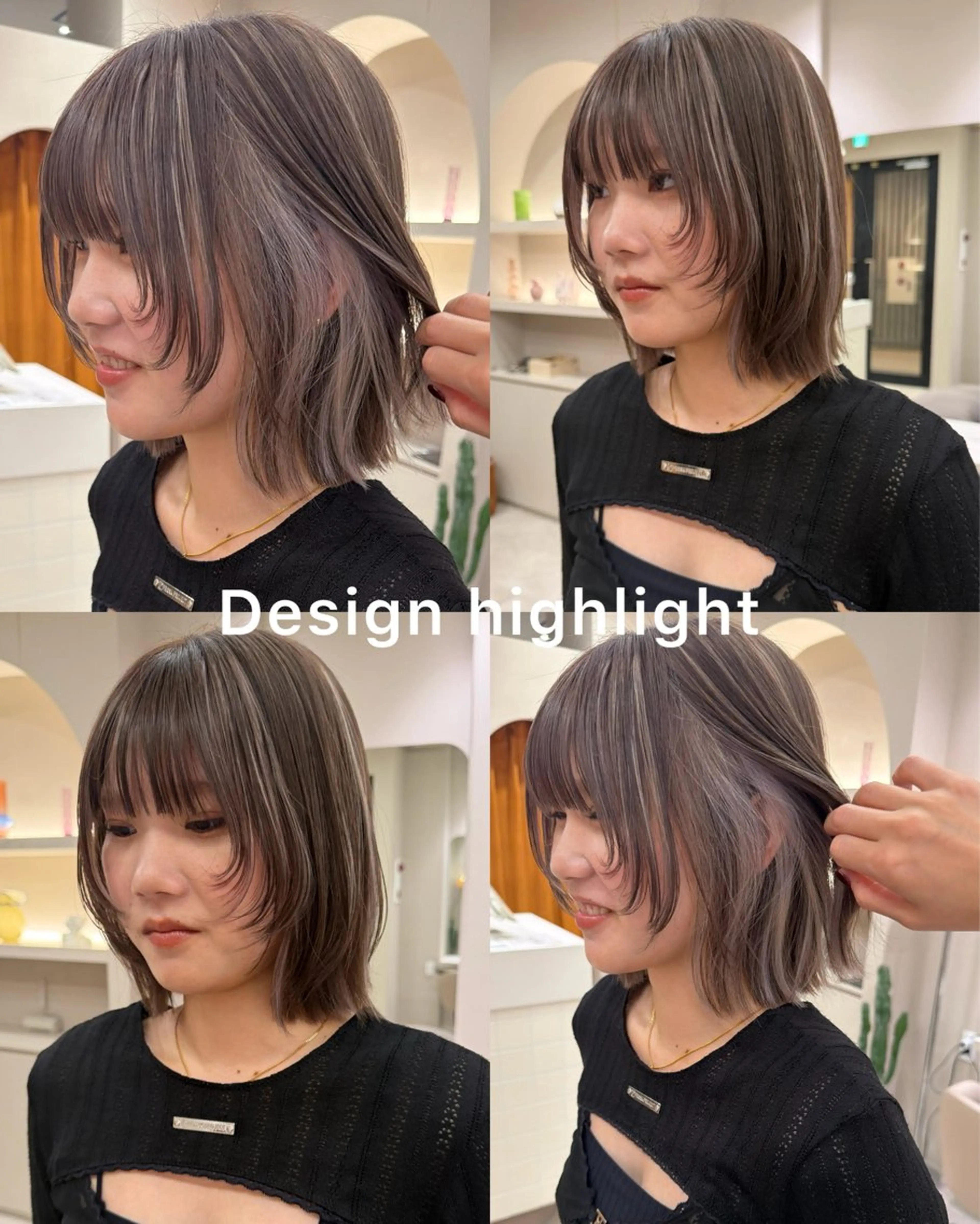 カラー ハイライトカラー ハイトーン／暖色 👩🏼HONOKAのヘアスタイル