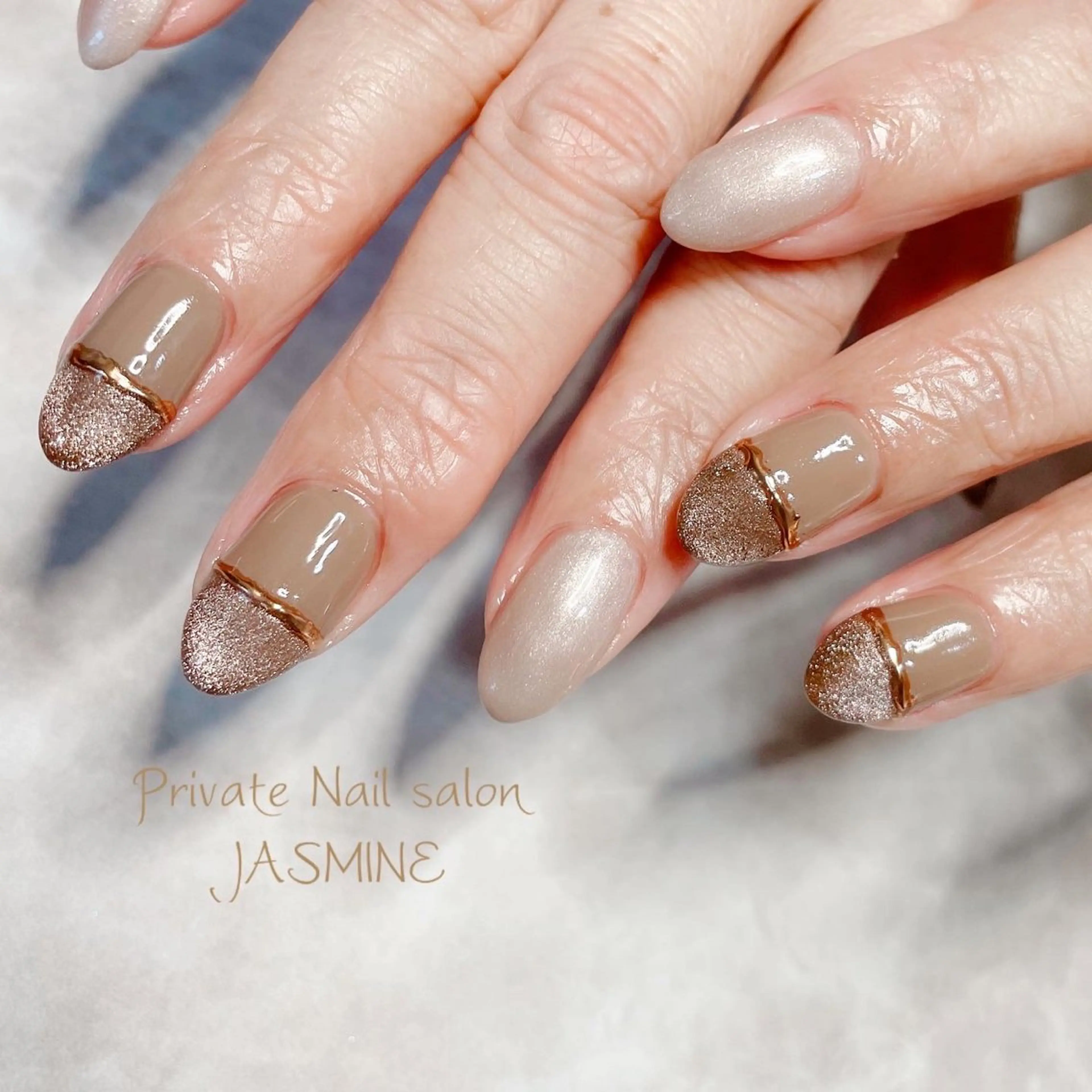 ネイル マグネットネイル ミラーネイル Nail salon JASMINEのネイルデザイン