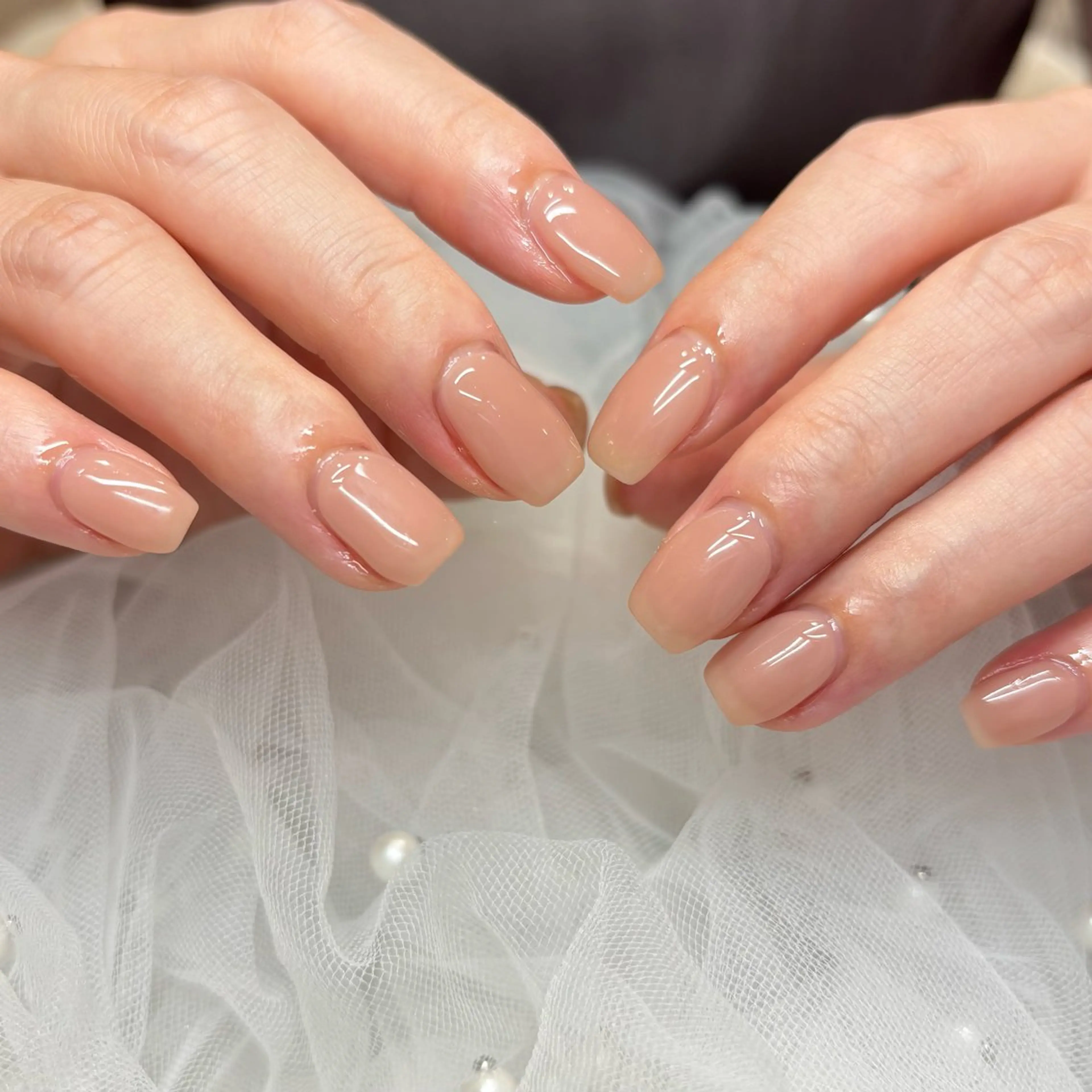 ネイル ピンク ピンクベージュ ハンドネイル 荒巻 めいのネイルデザイン