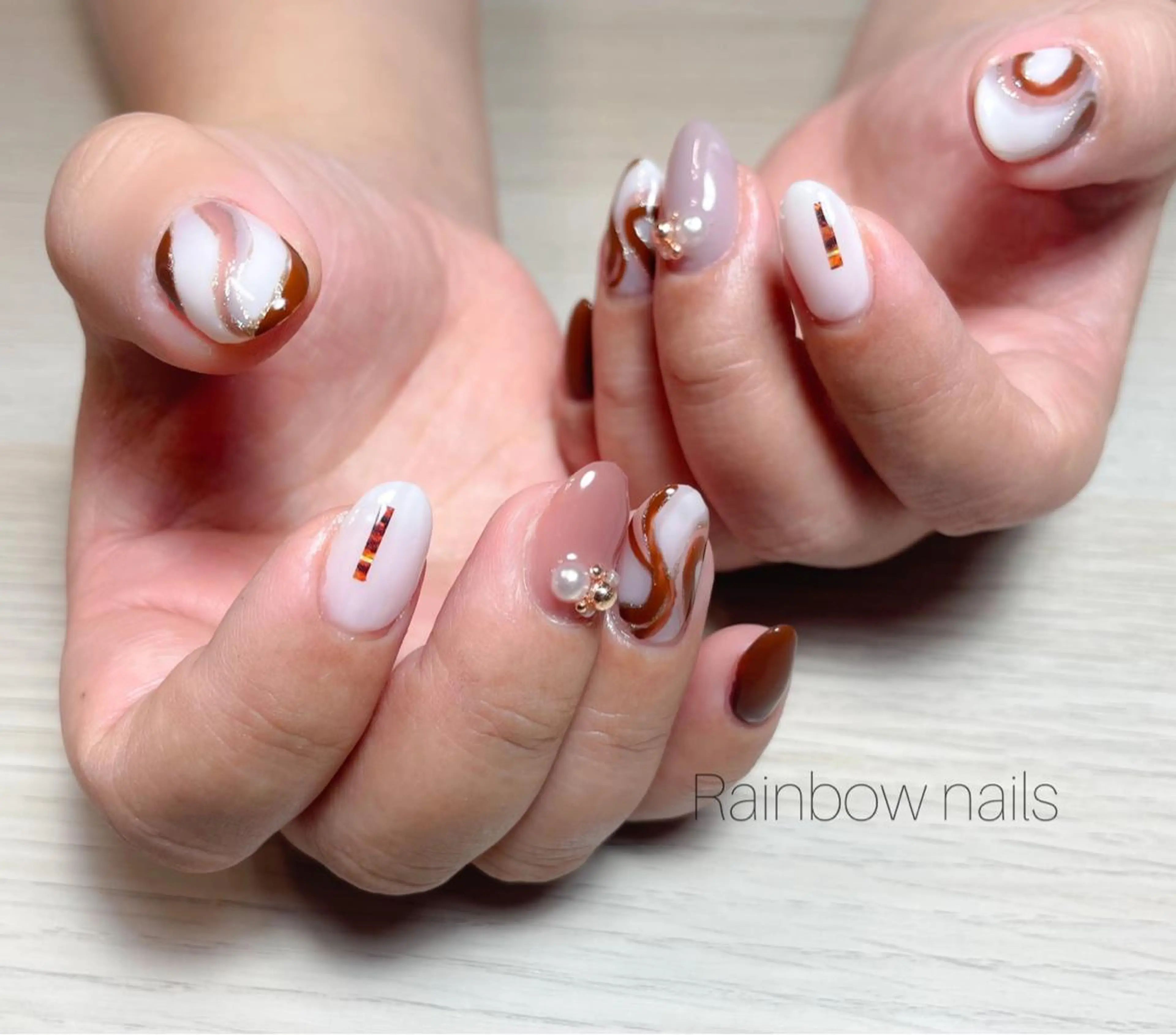 ネイル Rainbow nailsくろちゃんのネイルデザイン