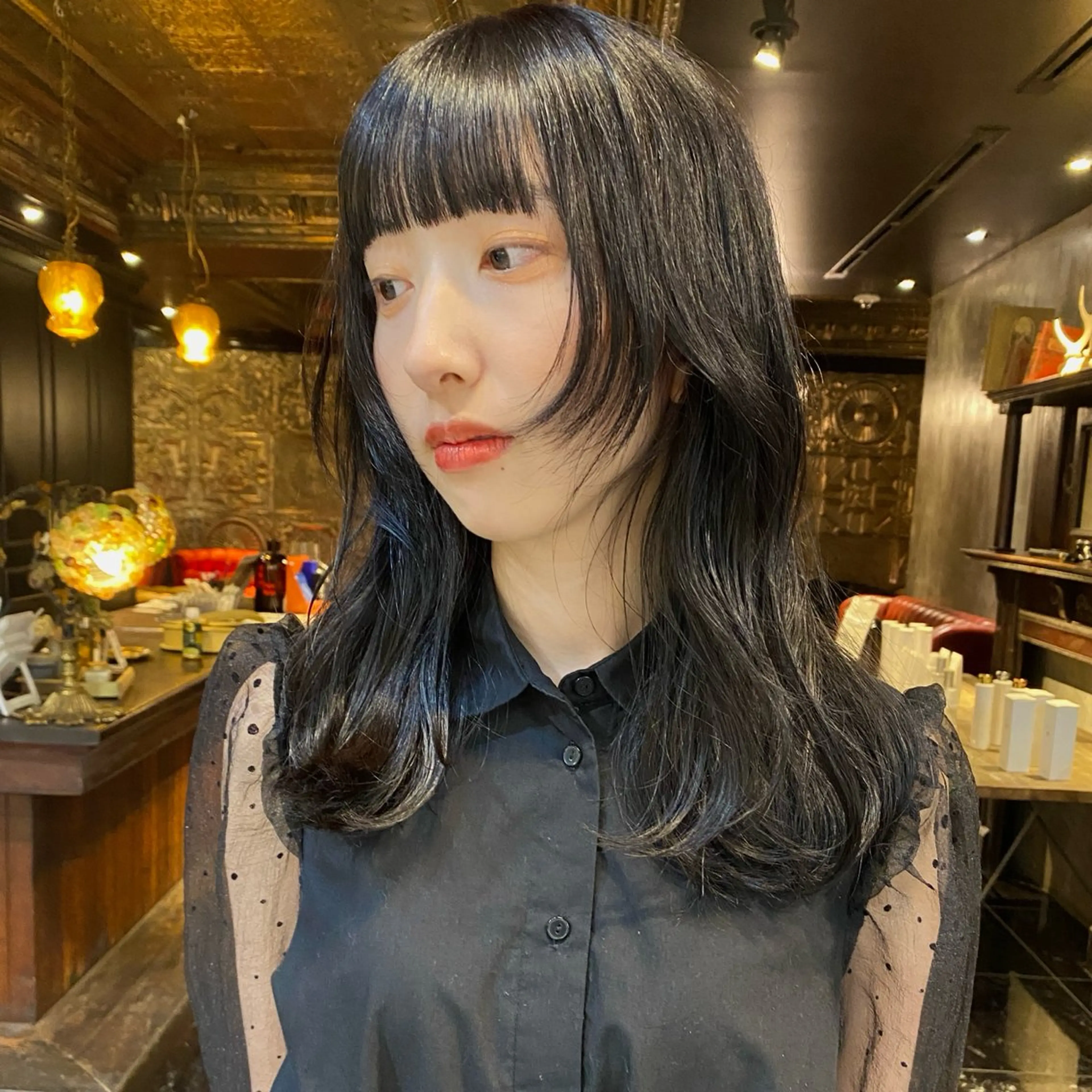 ミディアム カラー レイヤーカット カット ヘアカラー トリートメント メンズヘア/パーマ/ SHOUTOのヘアスタイル