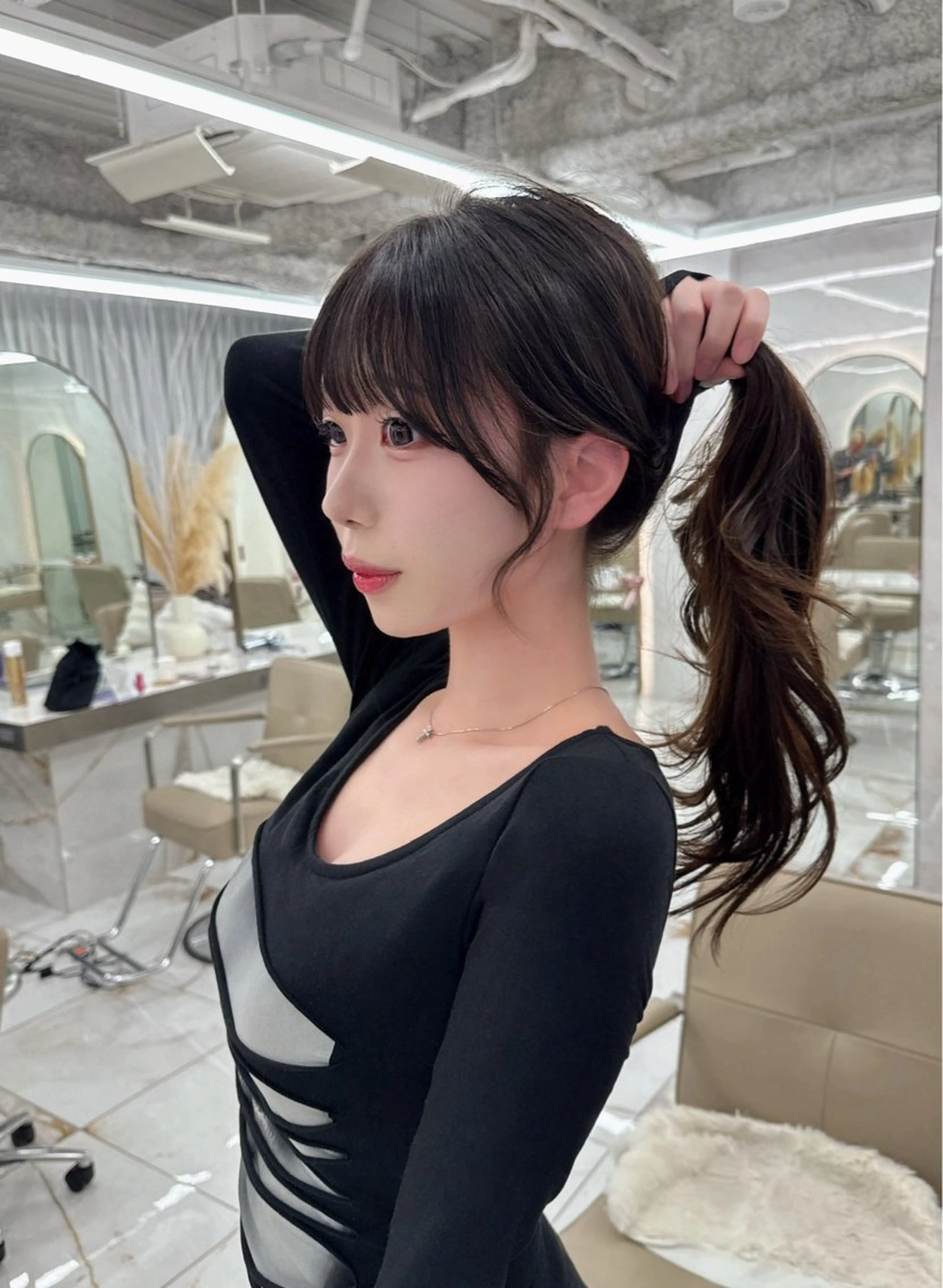 ロング のり🐼顔まわり/ 韓国/レイヤーカットのヘアスタイル