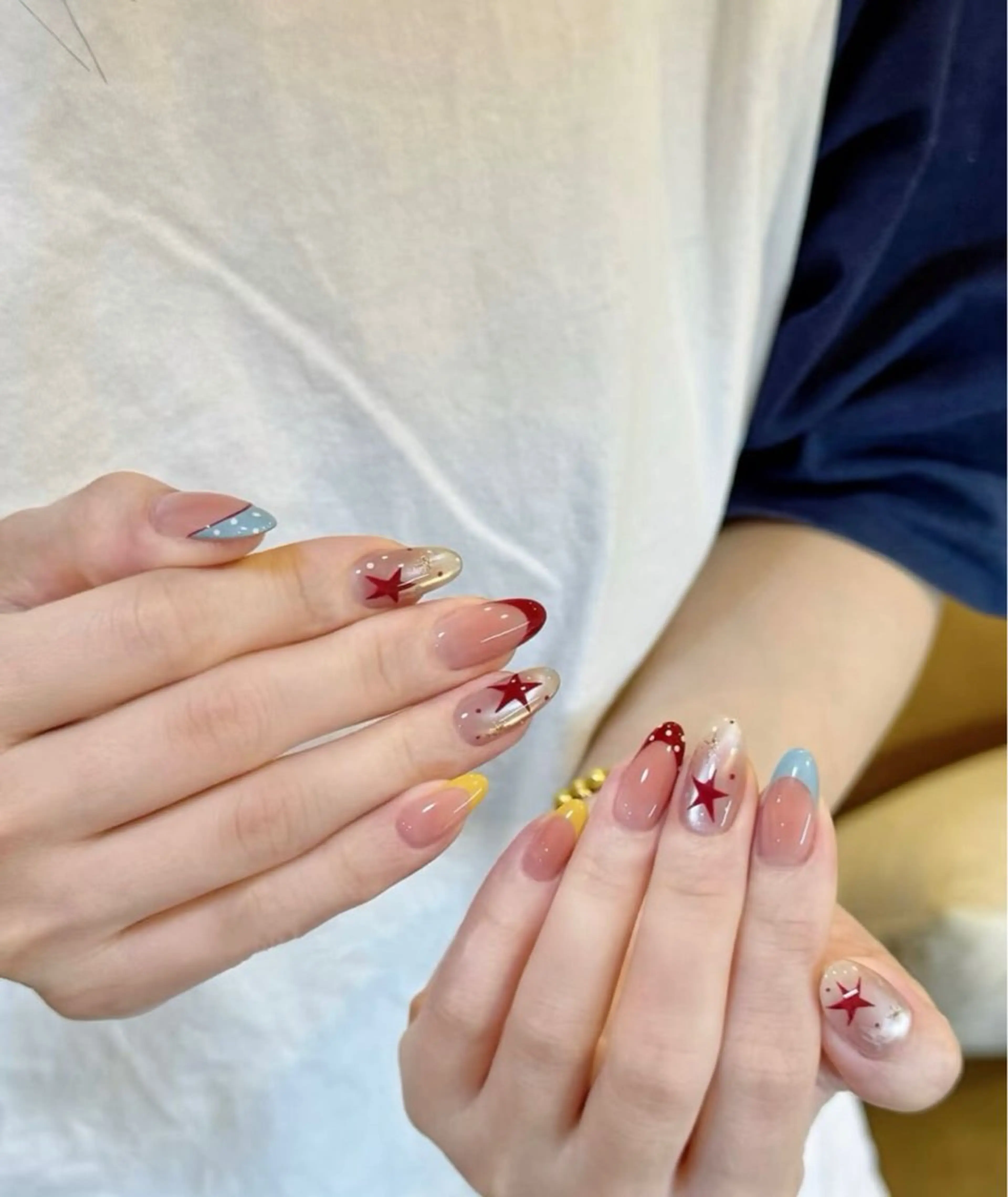 ネイル フレンチネイル キラキラネイル 韓国ネイル シンプルネイル ワンホンネイル ハンドネイル MEI Nailのネイルデザイン
