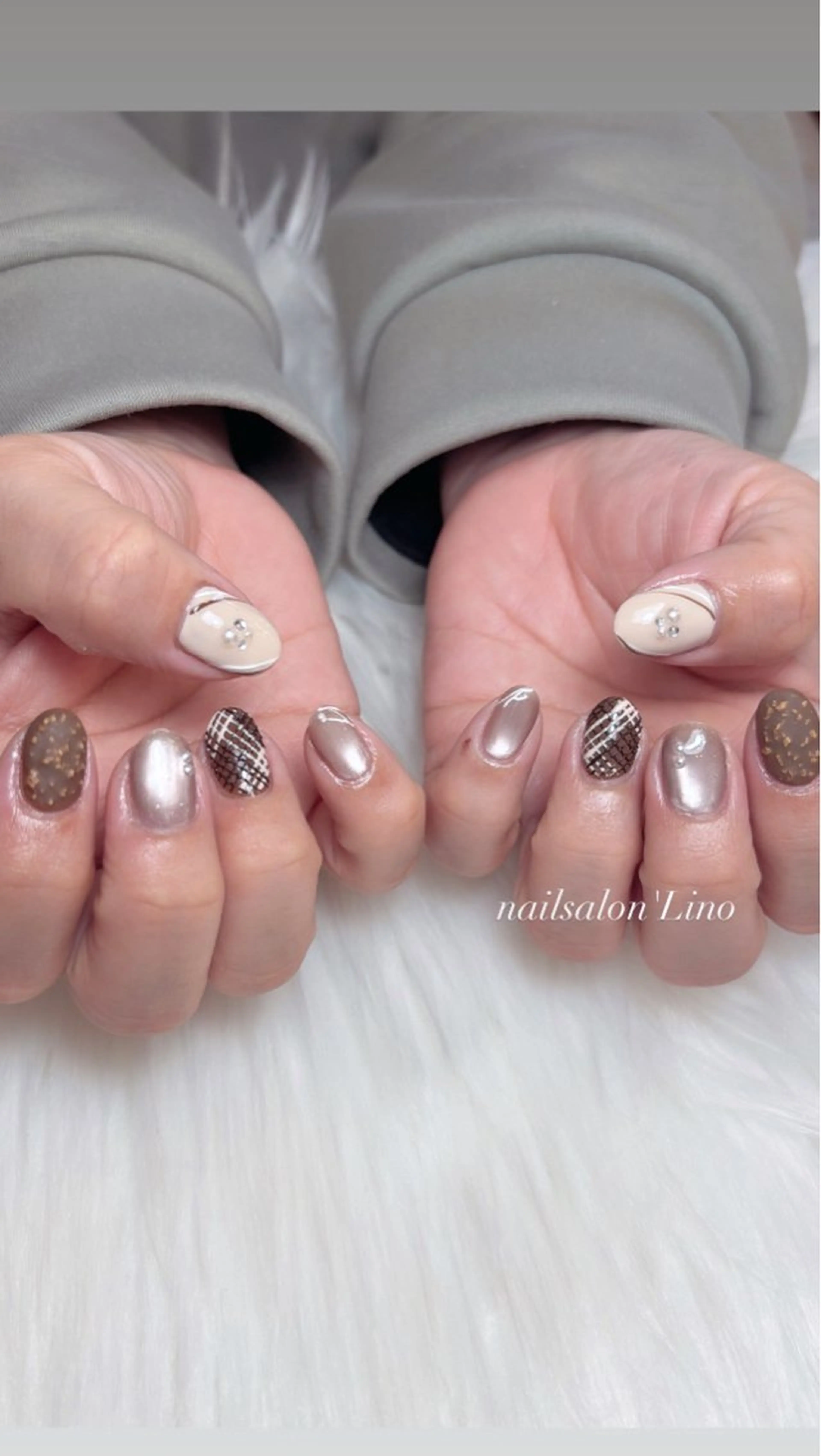 ネイル バレンタイン ハンドネイル Lino𓂃⟡.· Chizuruのネイルデザイン