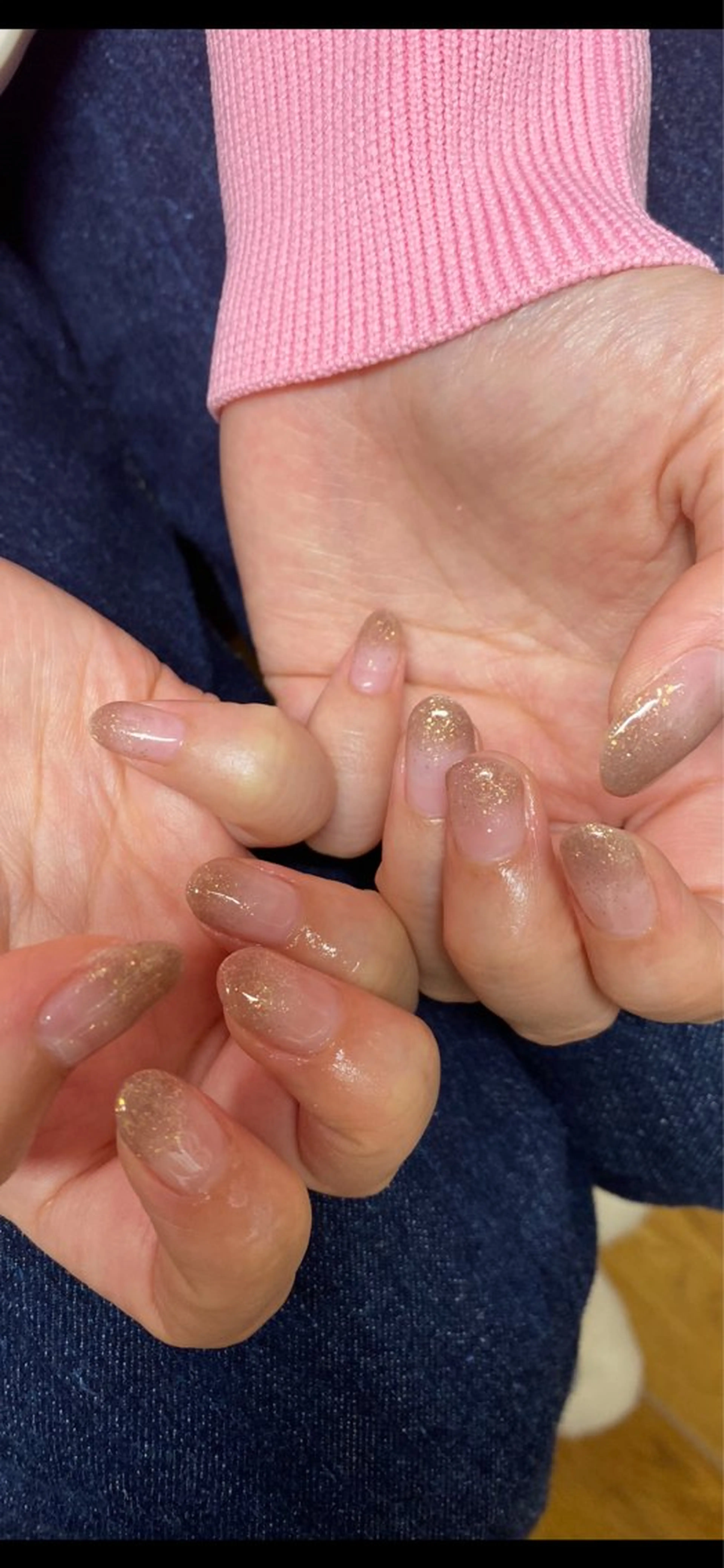 ネイル ブラウン ラメ(グリッター) ラメグラデーション Speed nail宮交シティ店のネイルデザイン