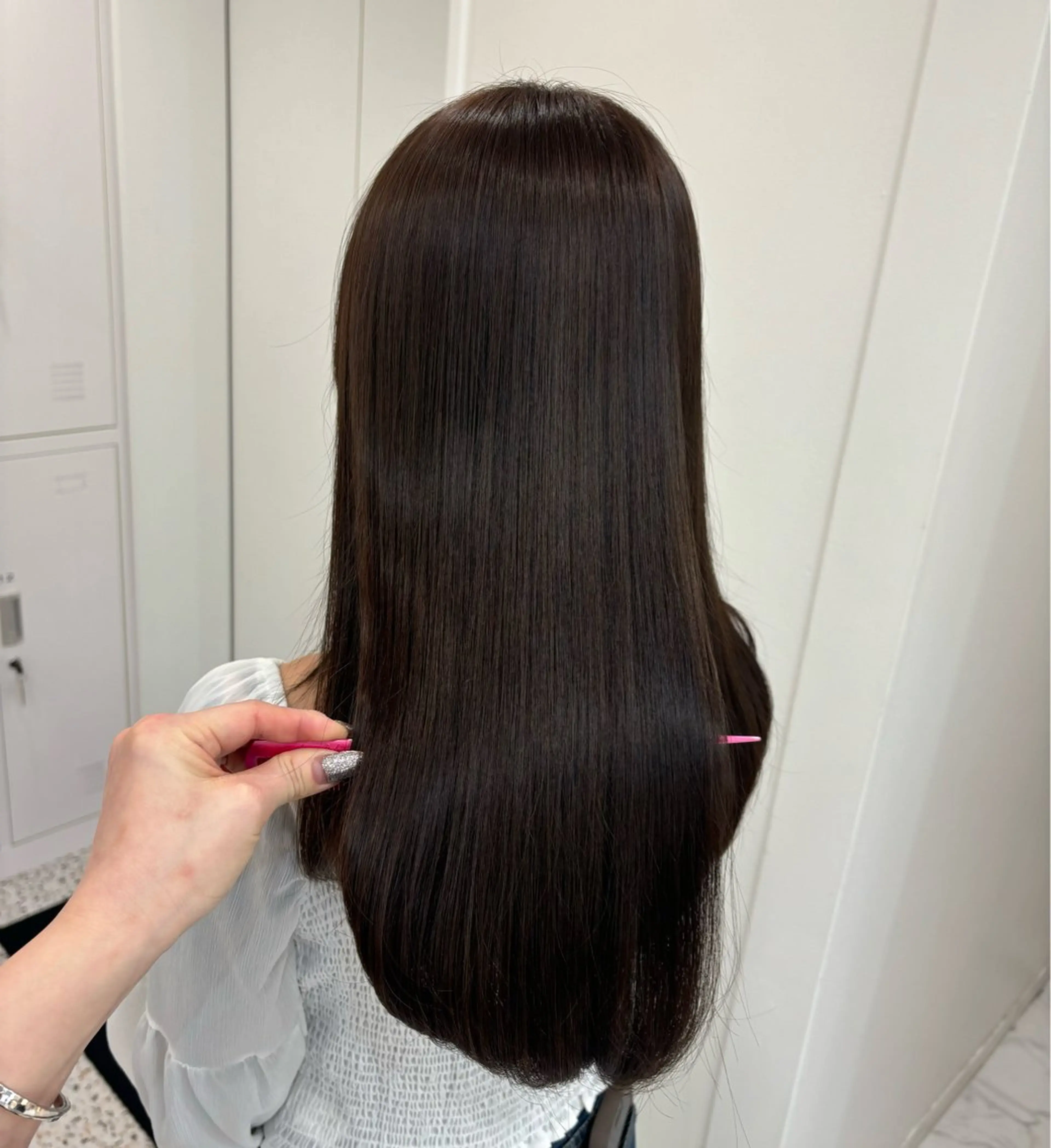 ロング 縮毛矯正 韓国ヘア/レイヤーカ ット/ASAKA🤍のヘアスタイル