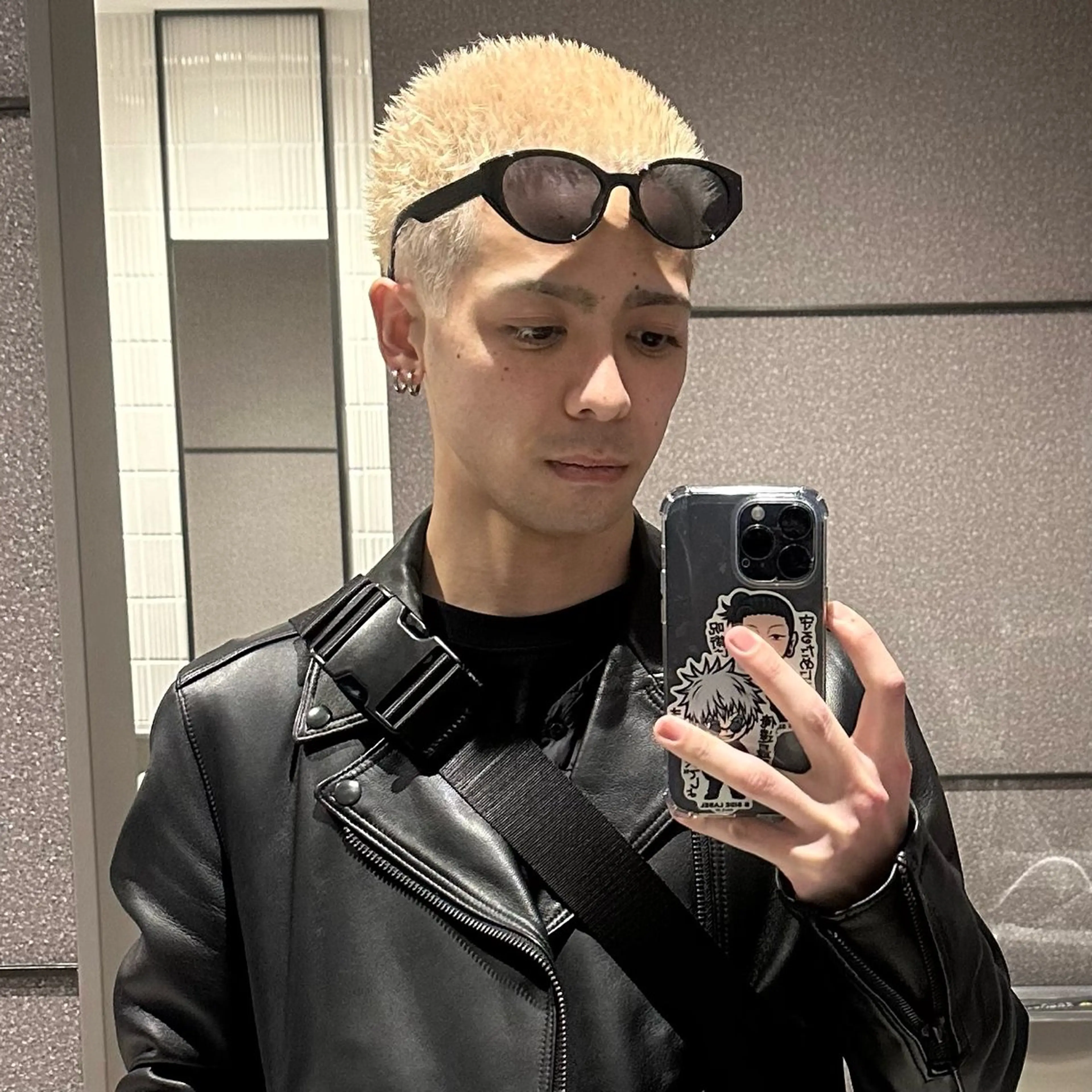 ショート カラー パーマ メンズ メンズブリーチ メンズハイライト メンズパーマ スペインカール スパイキーショート Gain KAKKY 名古屋/池下駅3分のヘアスタイル