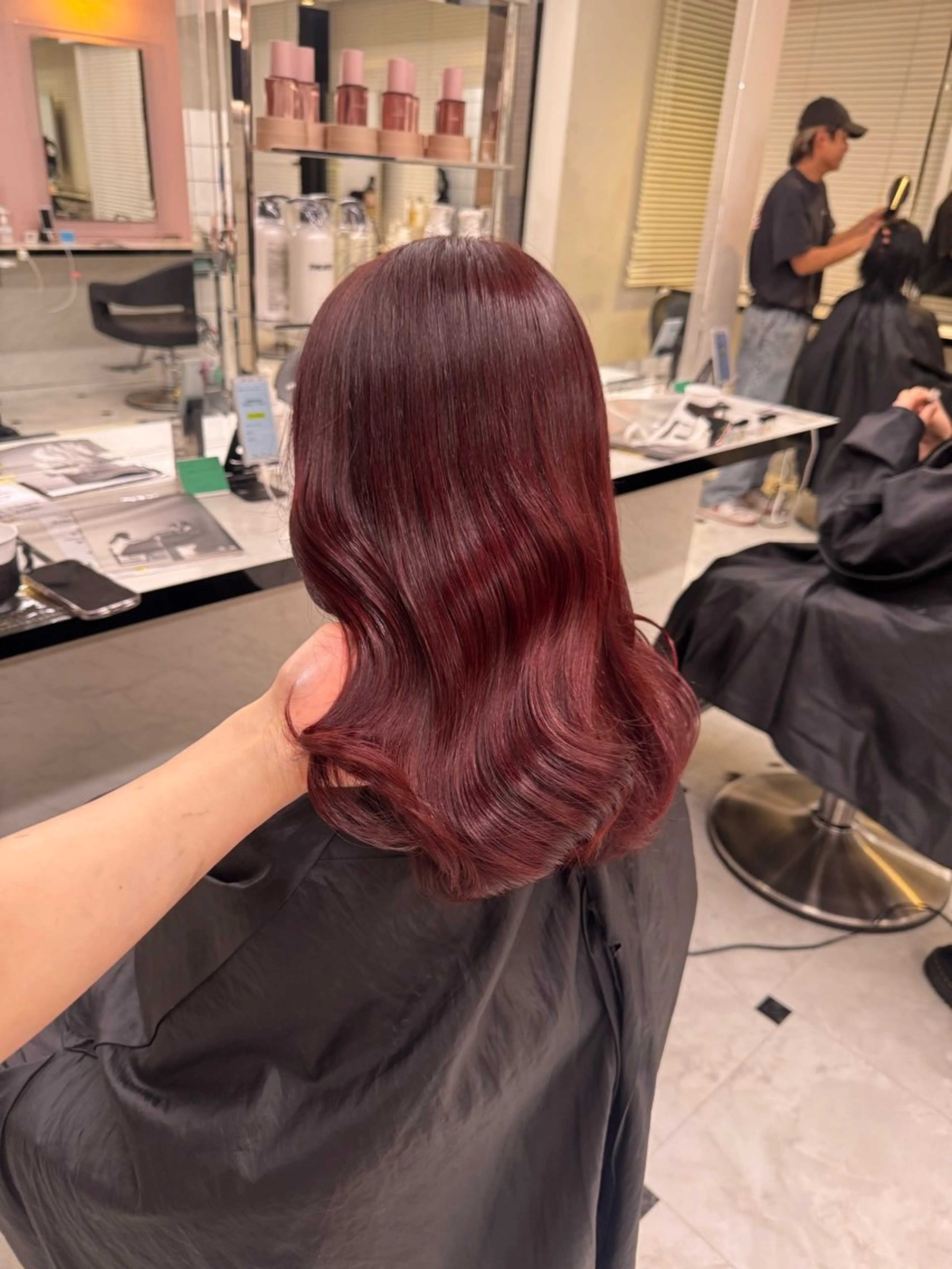 ミディアム ヘアカラー トリートメント ヘアセット ♥️韓国/ガーリー 暖色misa♥️のヘアスタイル