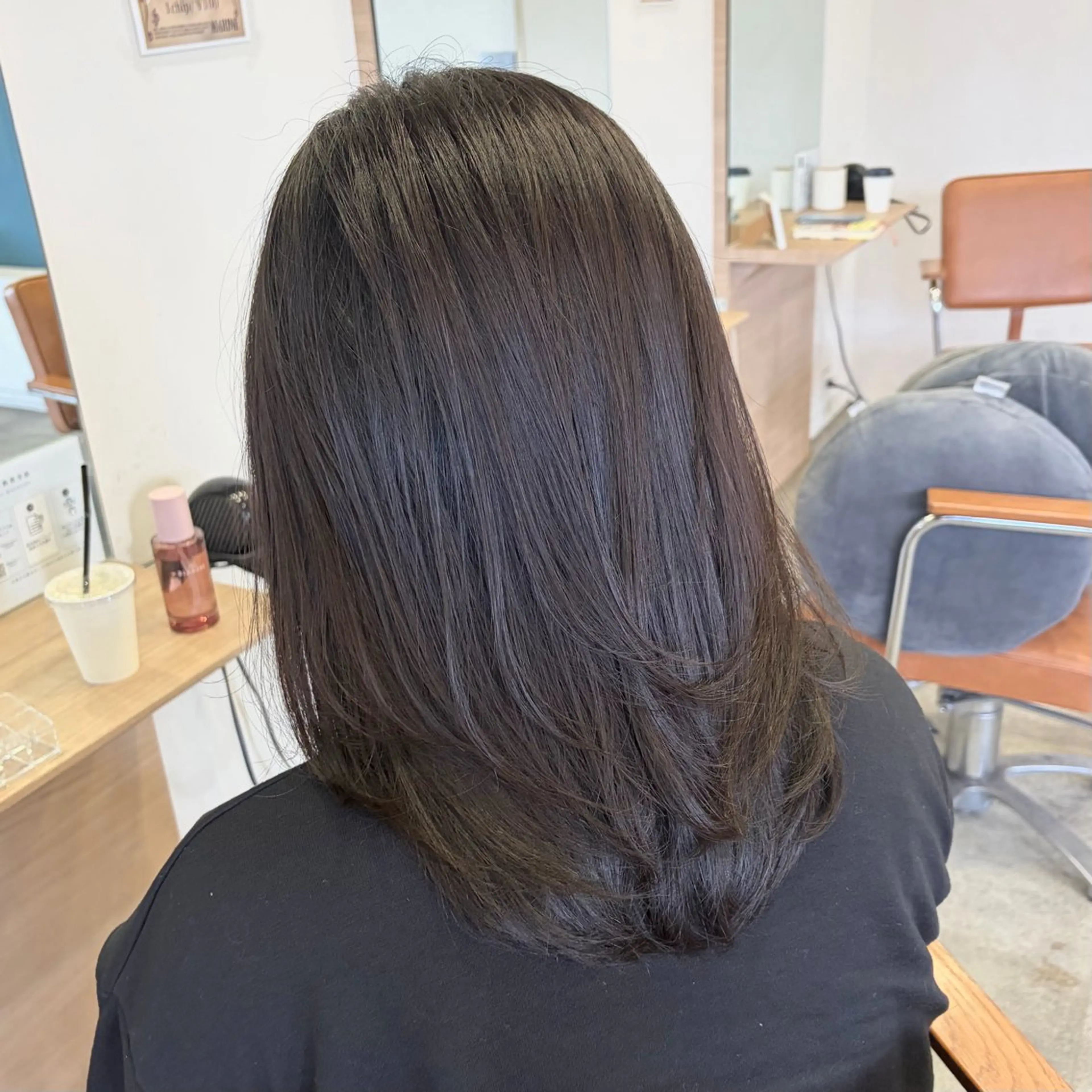 ミディアム カット うる艶カラー/ レイヤー/アスカのヘアスタイル