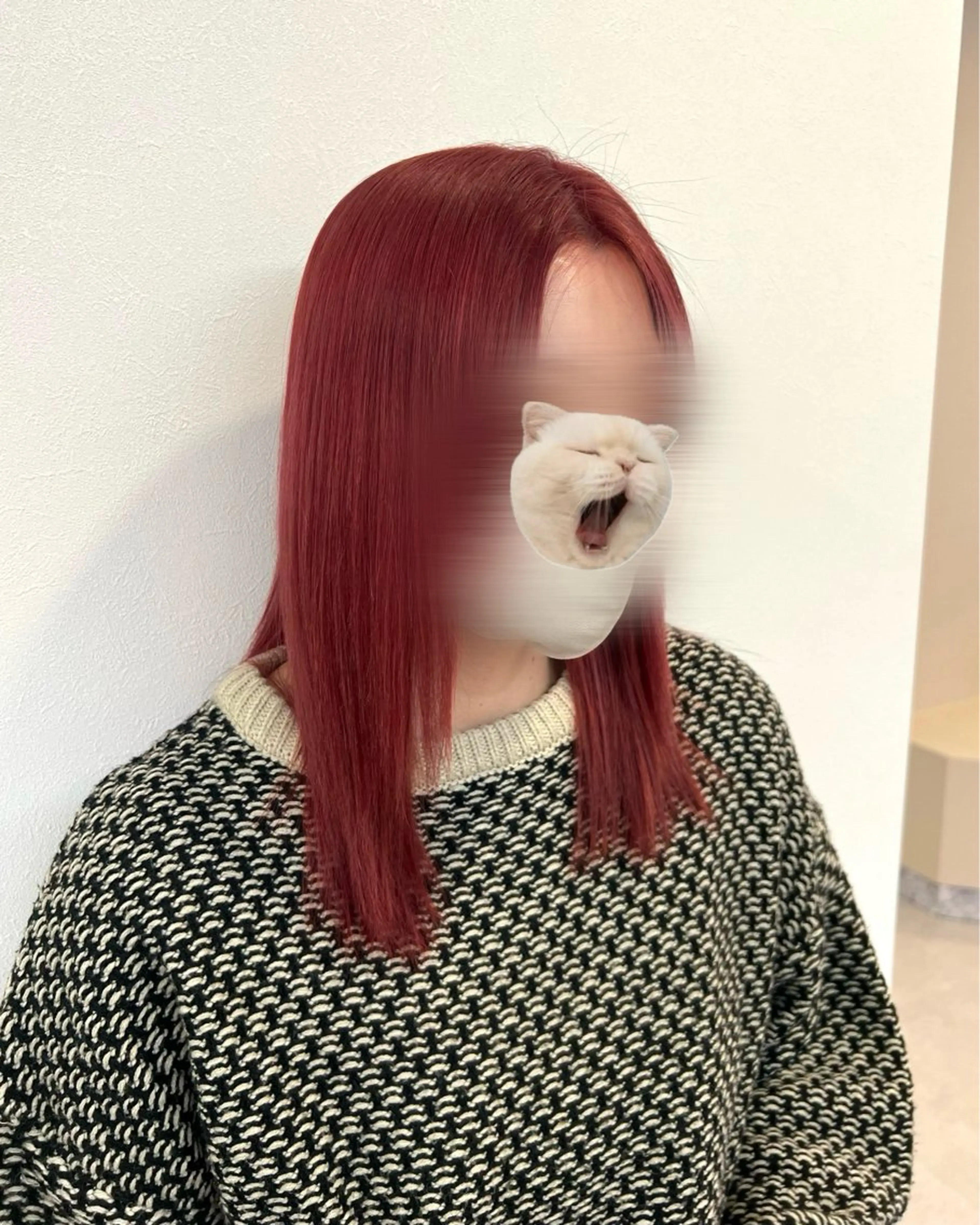 ミディアム カラー レッドカラー ヘアカラー ブリーチカラー🦋‪ 田中さくらのヘアスタイル