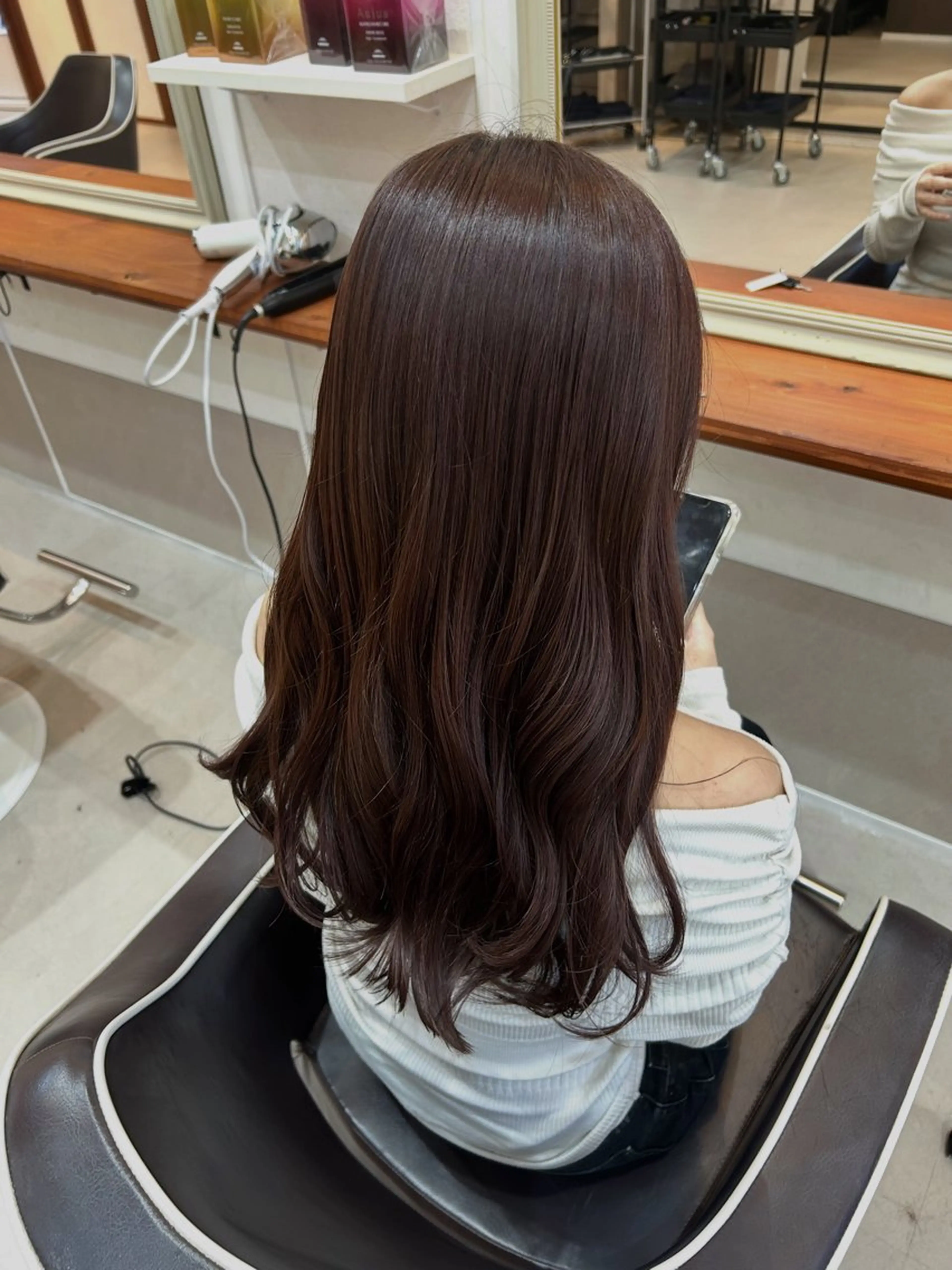 ロング カラー ブラウンカラー ピンクカラー ピンクブラウン お顔周り/オリーブ/ Wカラー/mei大名のヘアスタイル