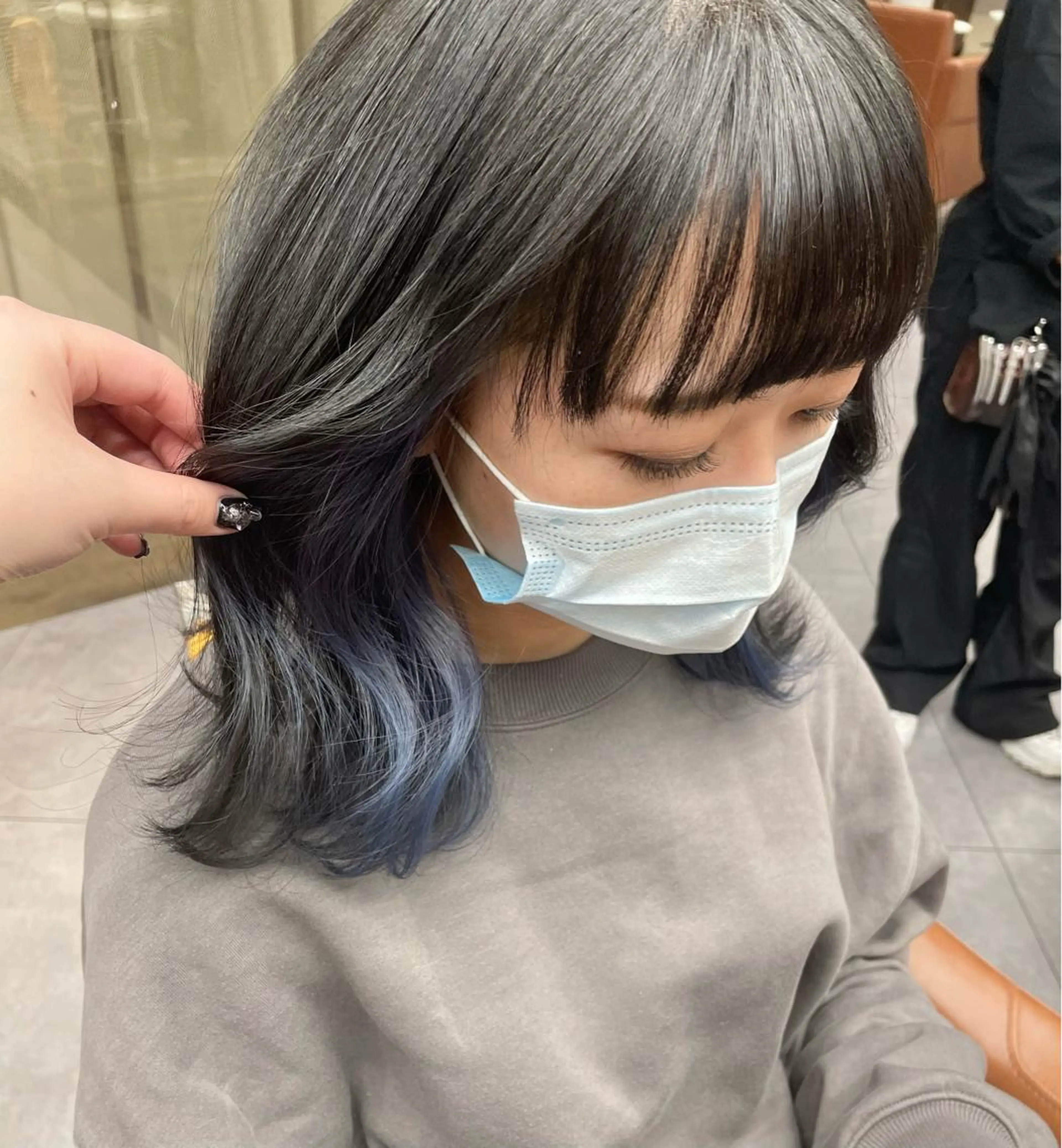 ミディアム カラー ヘアアレンジ 韓国×艶髪 さきのヘアスタイル