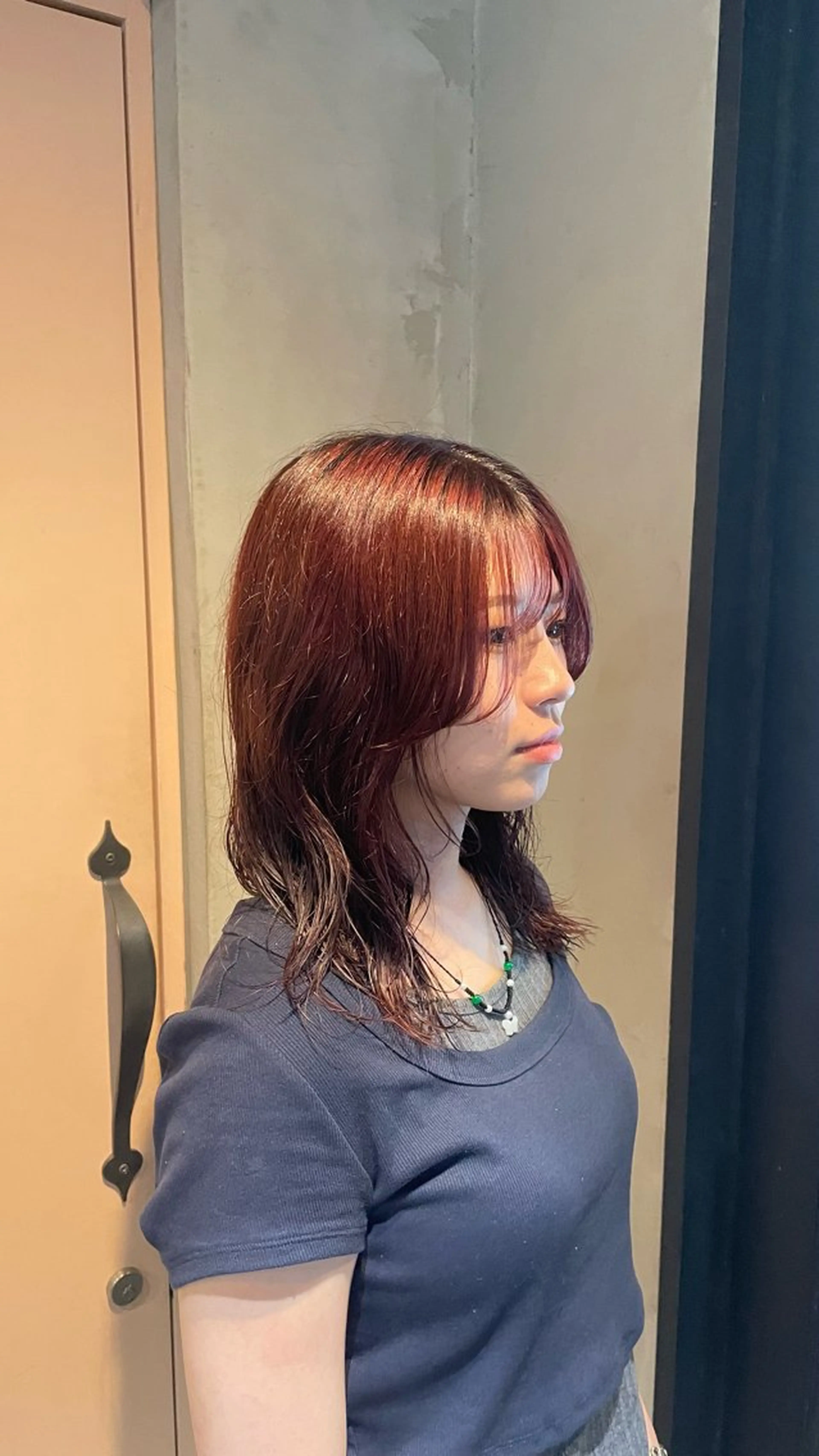 ミディアム カラー 野上 こころのヘアスタイル