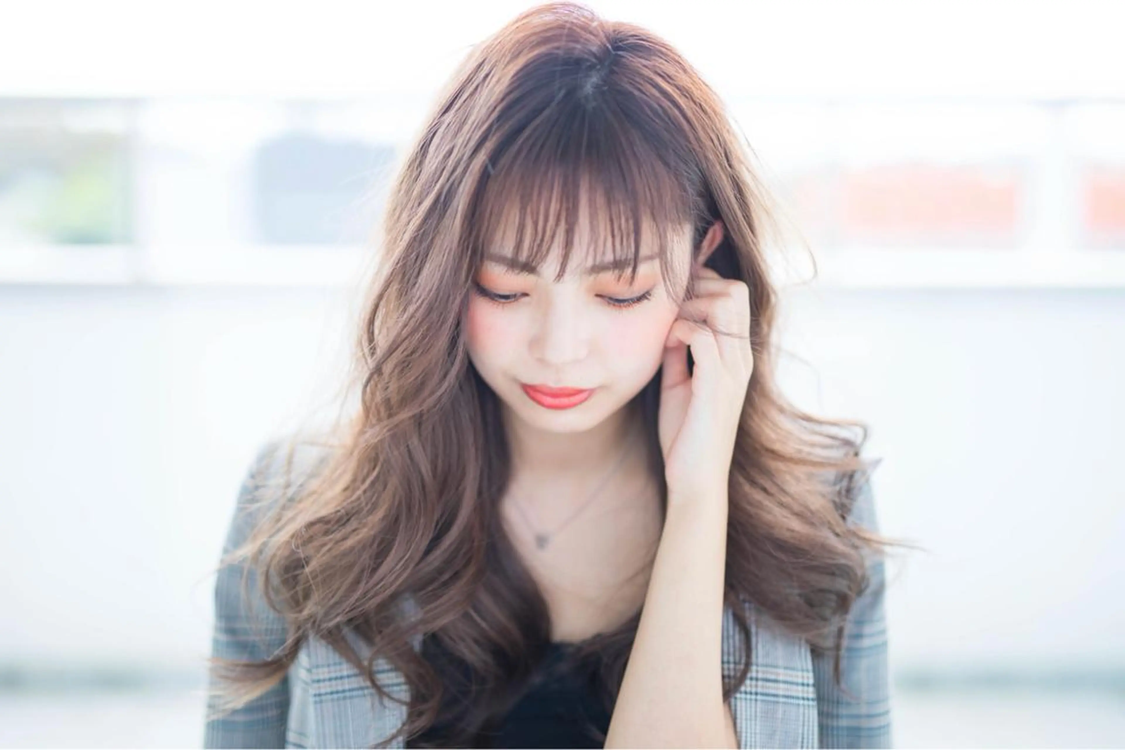 ロング カラー ヨシンモリ 韓国風ヘア ヘアカラー トリートメント 小野 和摩のヘアスタイル