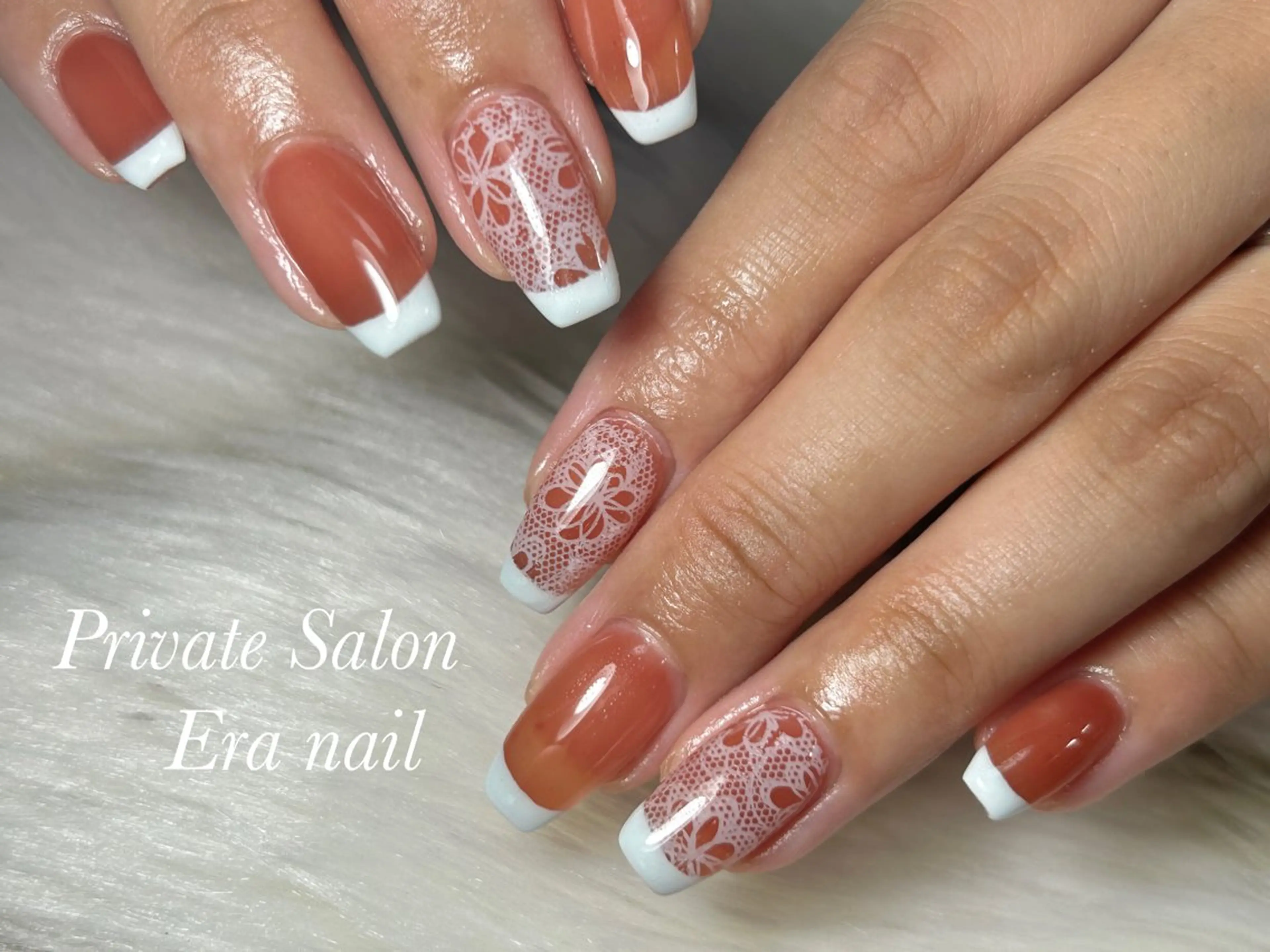 ネイル フレンチネイル レース ハンドネイル Era nailのネイルデザイン