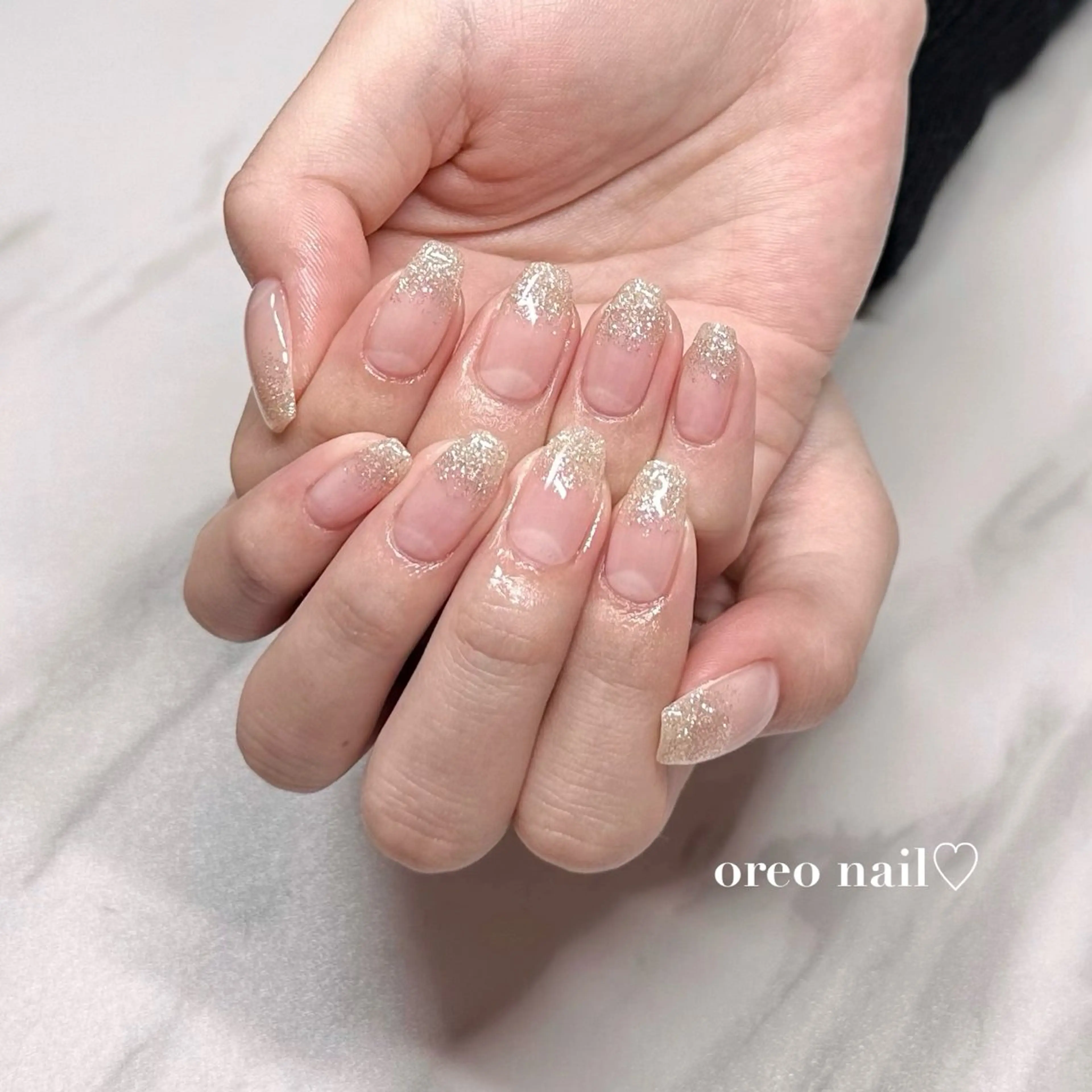 ネイル フラッシュネイル グラデーション キラキラネイル oreo salon miyu 池袋のネイルデザイン
