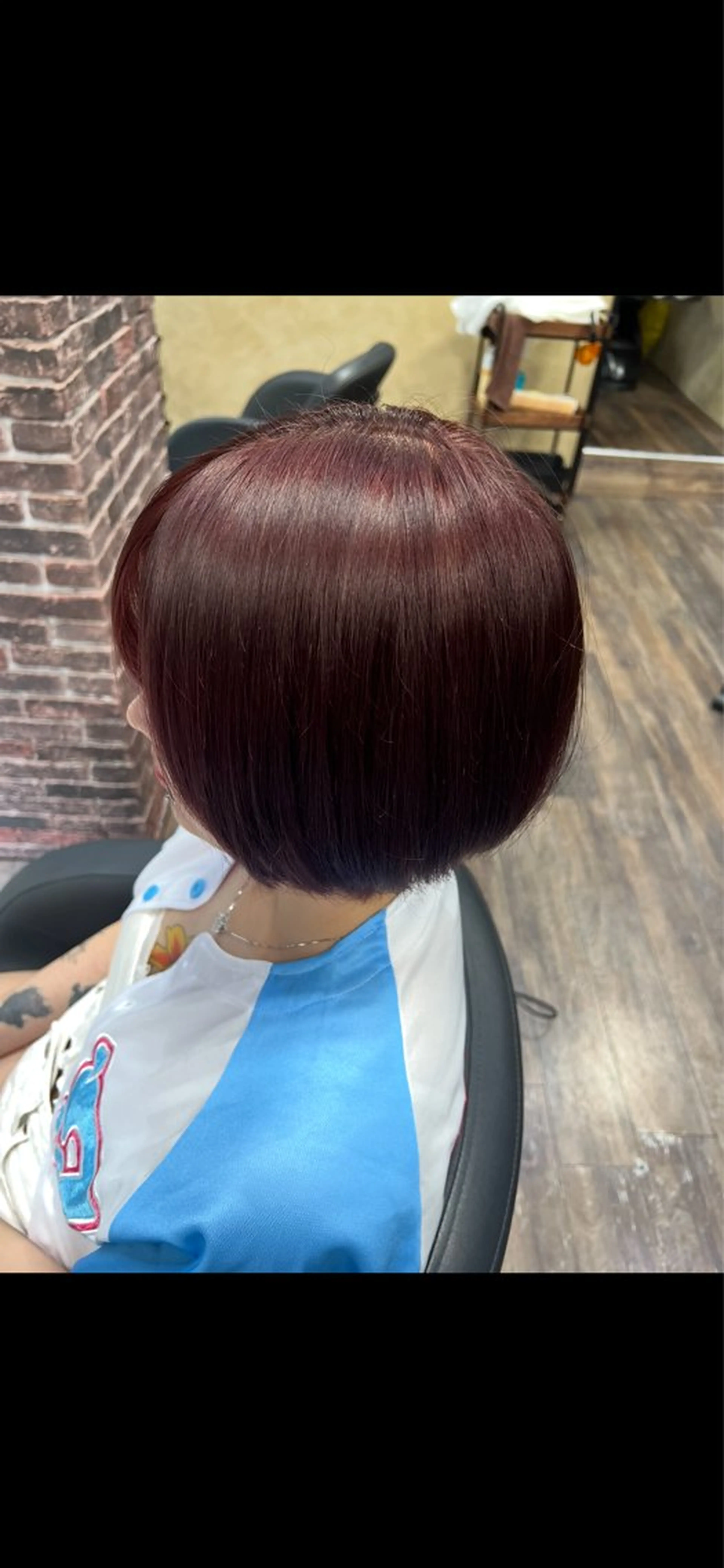 カラー レッドカラー カットカラー縮毛 モデル募集/鈴木のヘアスタイル