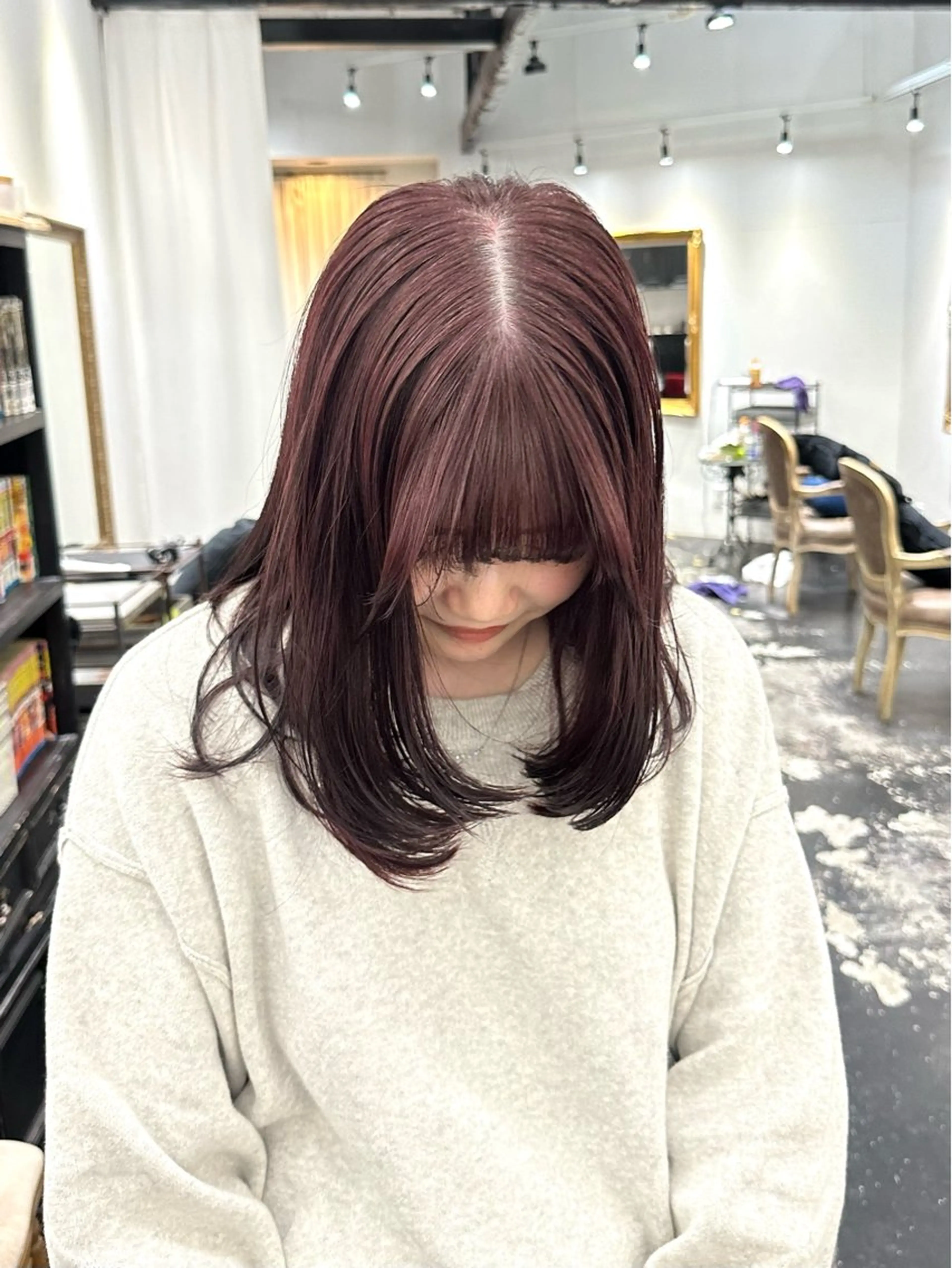 ミディアム レッドブラウン ヘアカラー トリートメント REAL 心斎橋所属・ブリーチ/ベージュ /natsumiのヘアスタイル