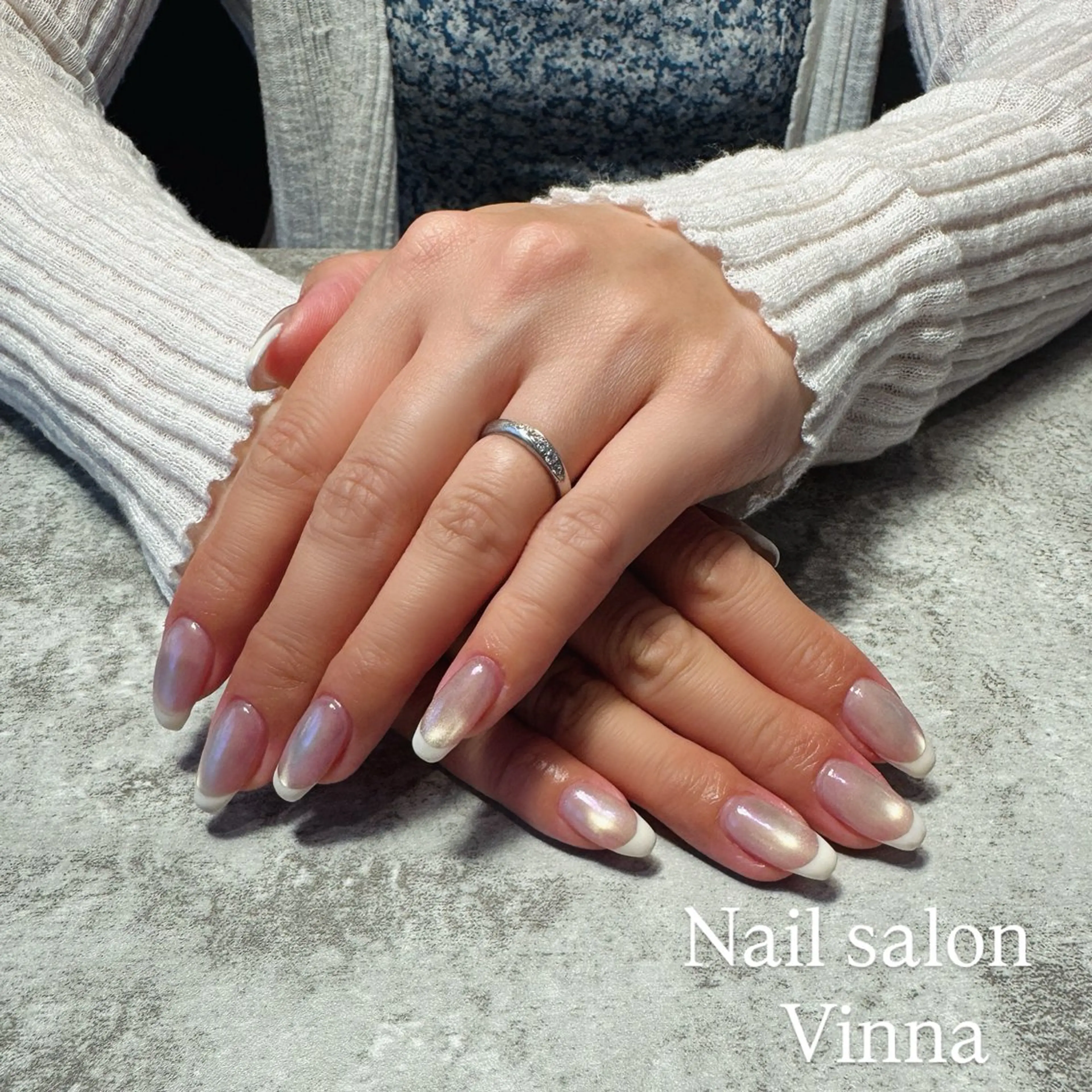 ネイル フレンチネイル マグネットネイル Nail salon Vinnaのネイルデザイン