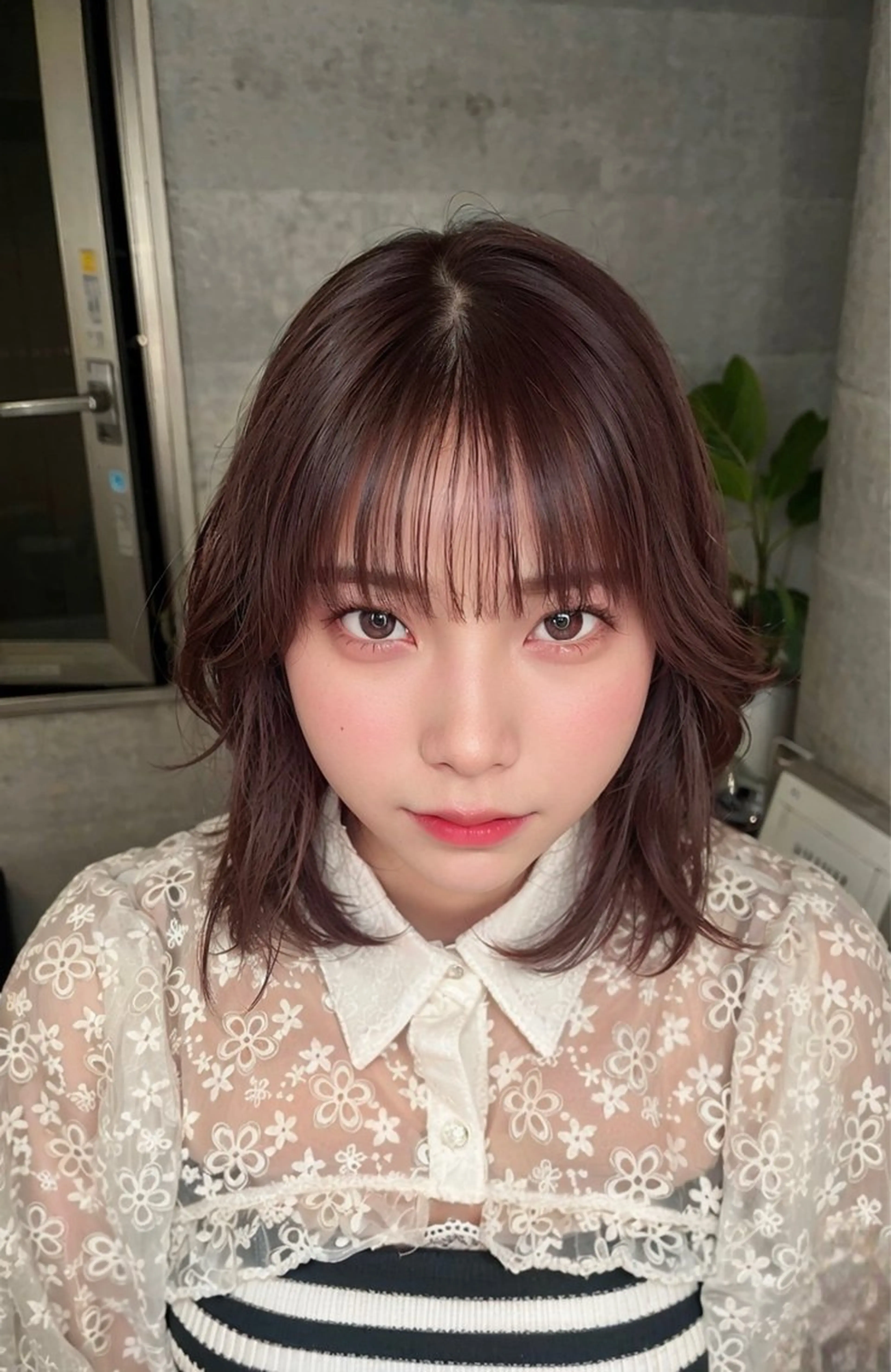 ミディアム カラー ダブルカラー 新宿のヘアスタイル