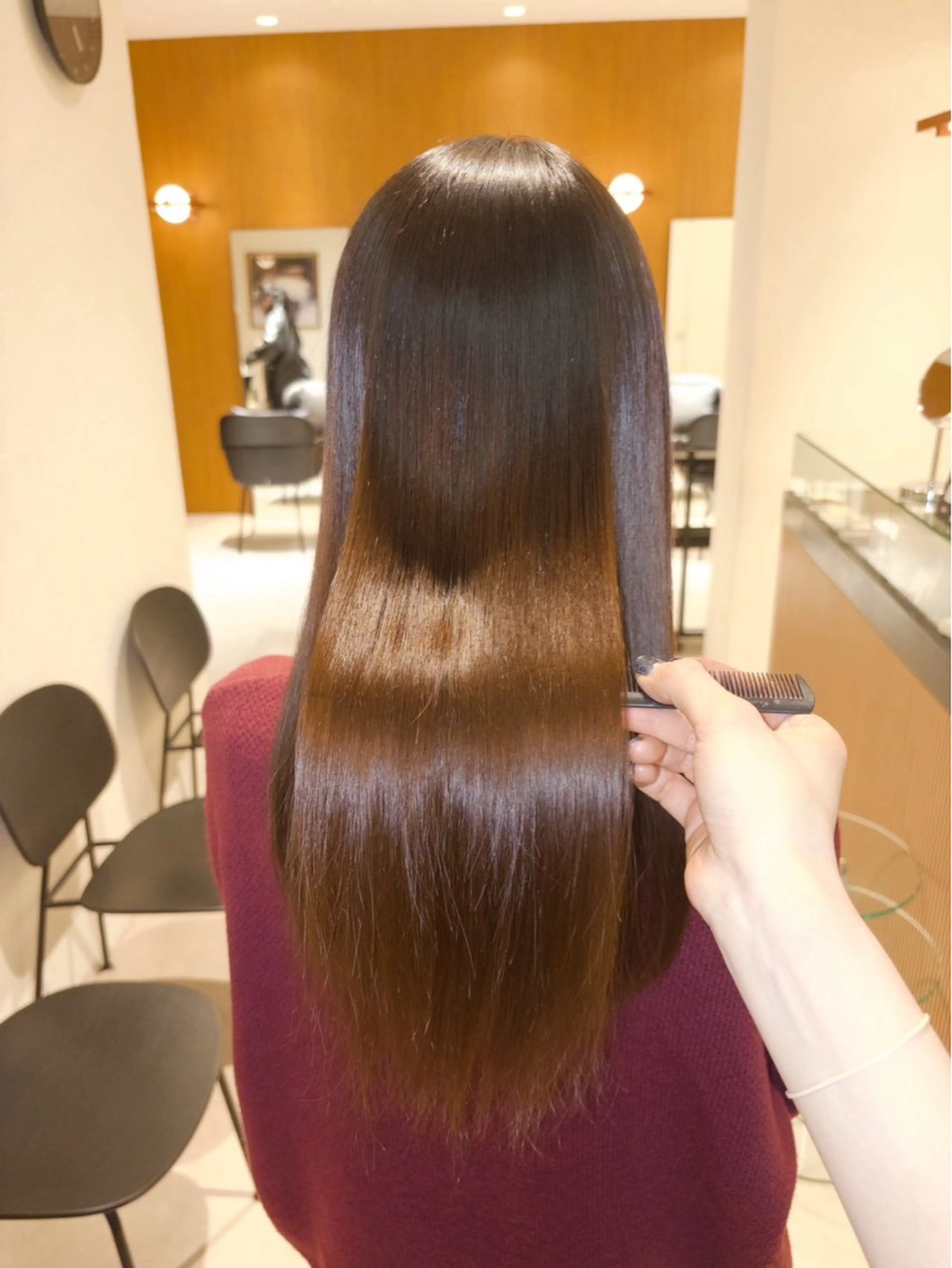 セミロング 髪質改善 縮毛矯正 酸性ストレート 縮毛矯正 酸性ストレート/ ちさとのヘアスタイル