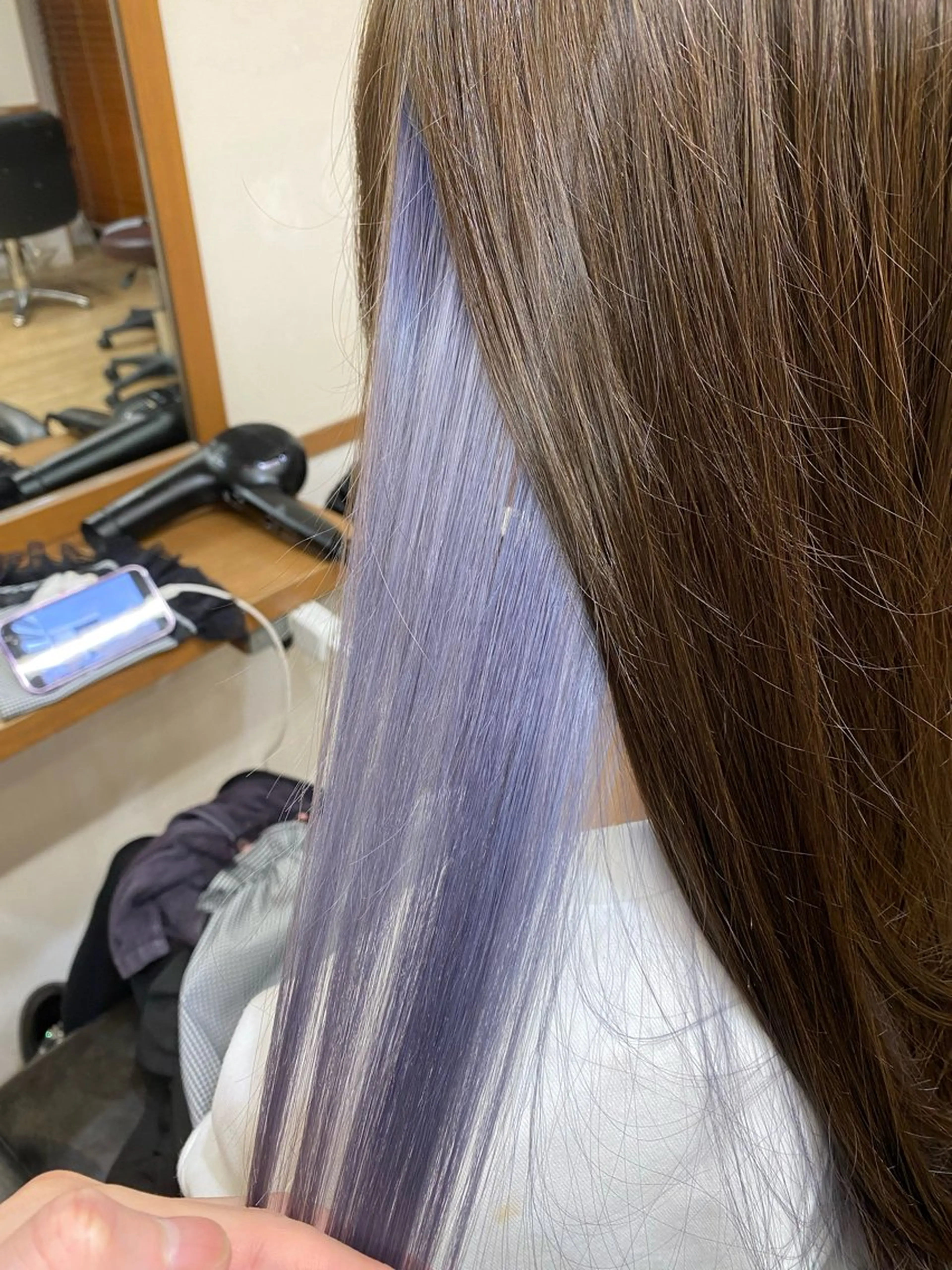 ロング カラー バイオレットカラー 國分 伸也のヘアスタイル