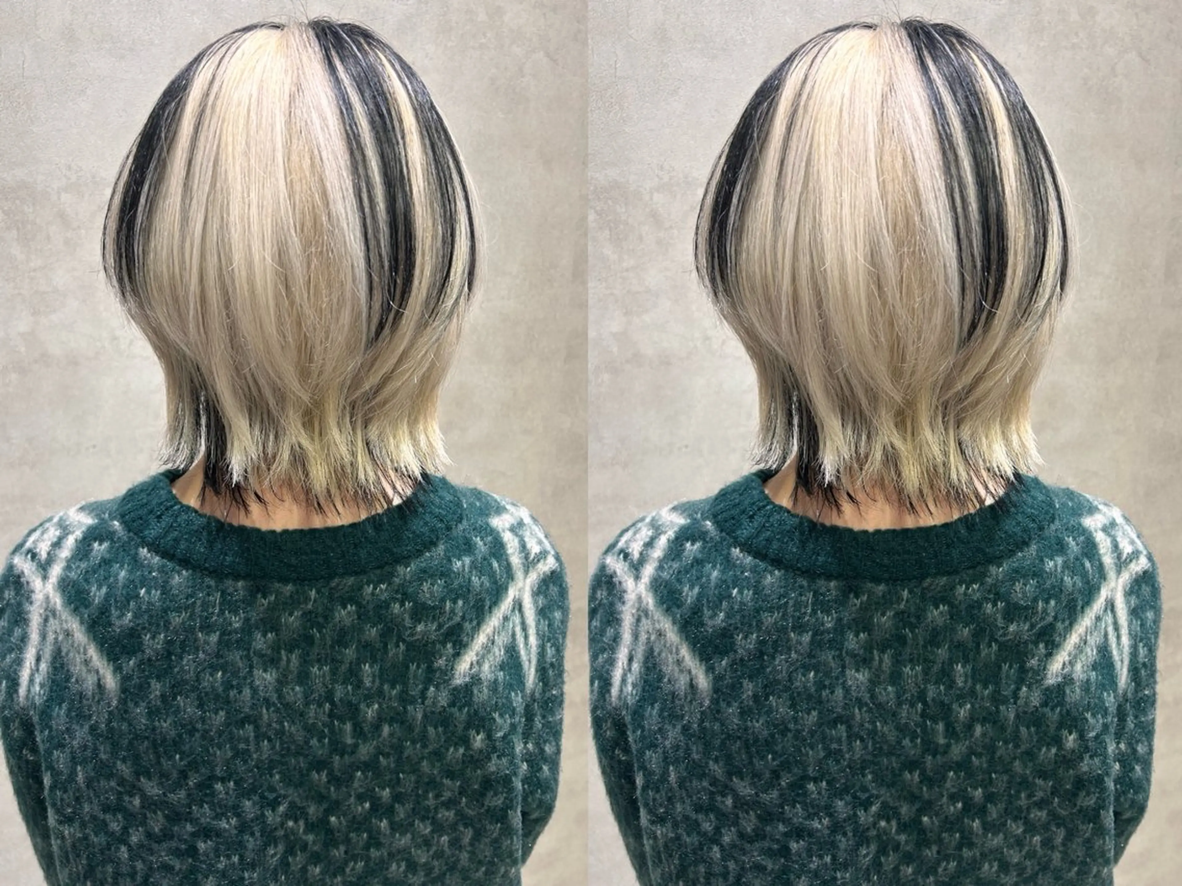 ショート カラー 黒髪 ブリーチ ブロンド デザインカラー ホワイトブロンド ヘアカラー トリートメント 優花/ハイトーン /デザインカラーのヘアスタイル