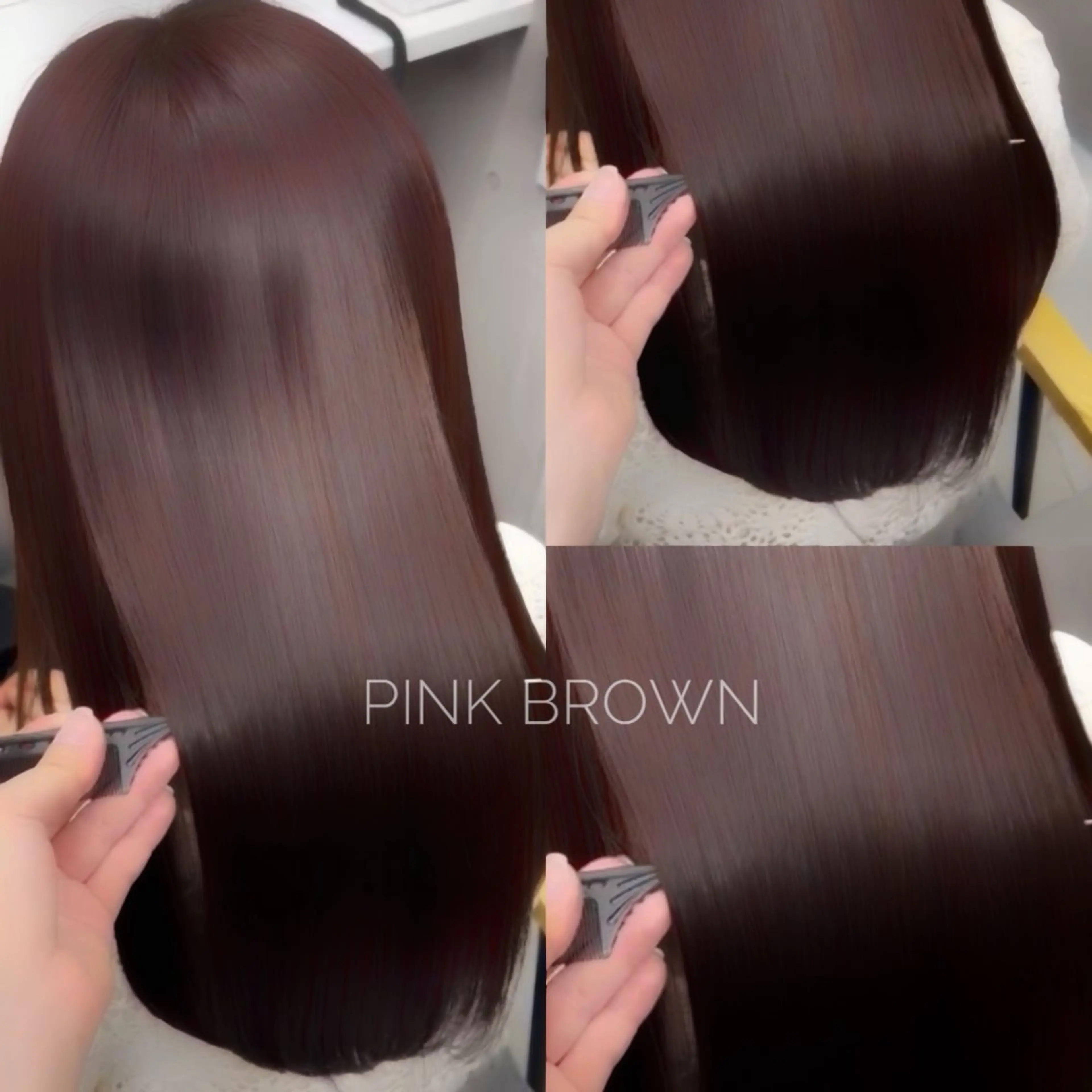 ロング カラー ブラウンカラー 透明感カラー ピンクカラー ピンクブラウン kyoka / 韓国 レイヤー/髪質改善のヘアスタイル