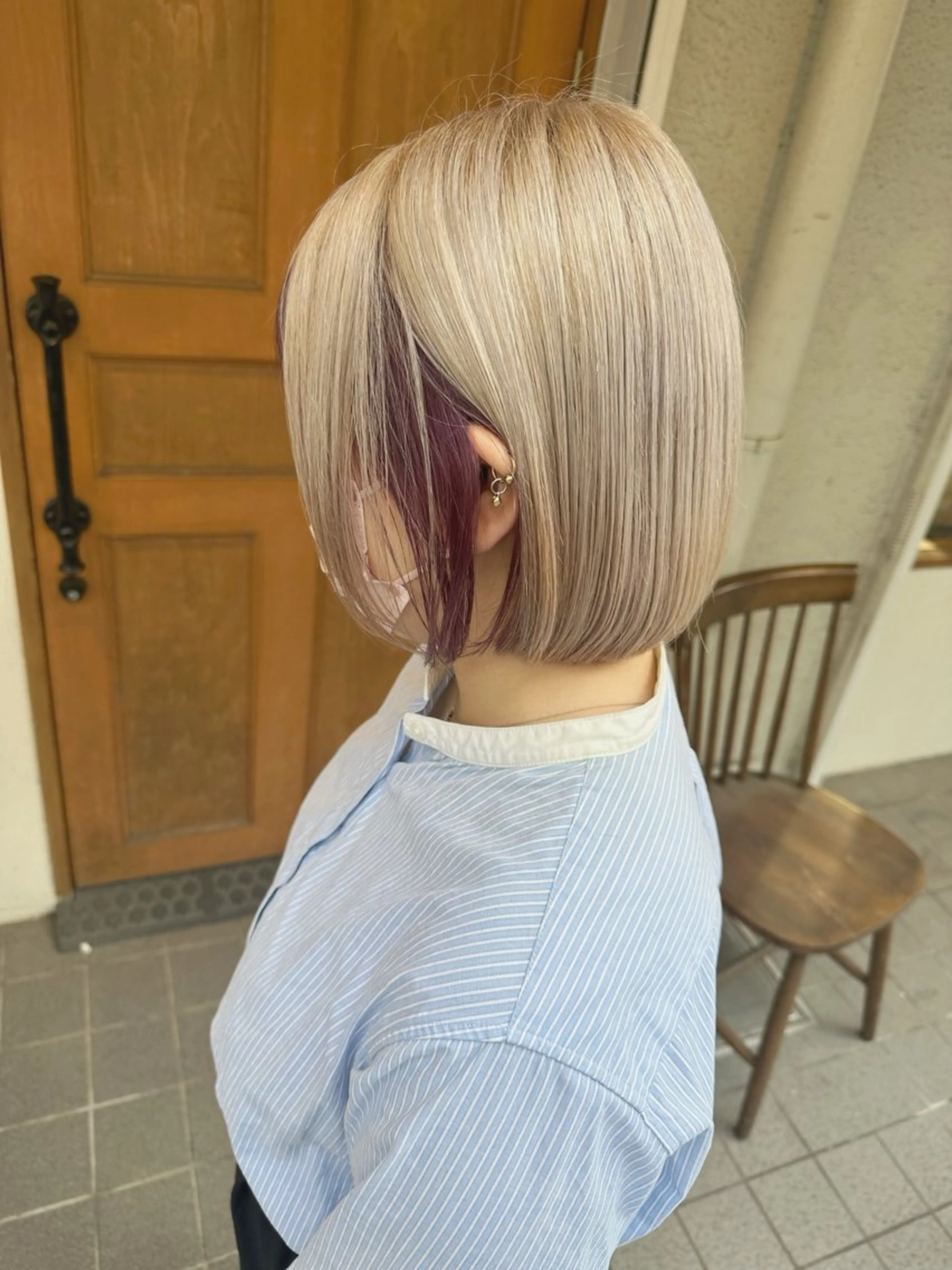 ミディアム カラー カット ヘアカラー トリートメント 透明感カラー/ボブ /佐藤伶のヘアスタイル