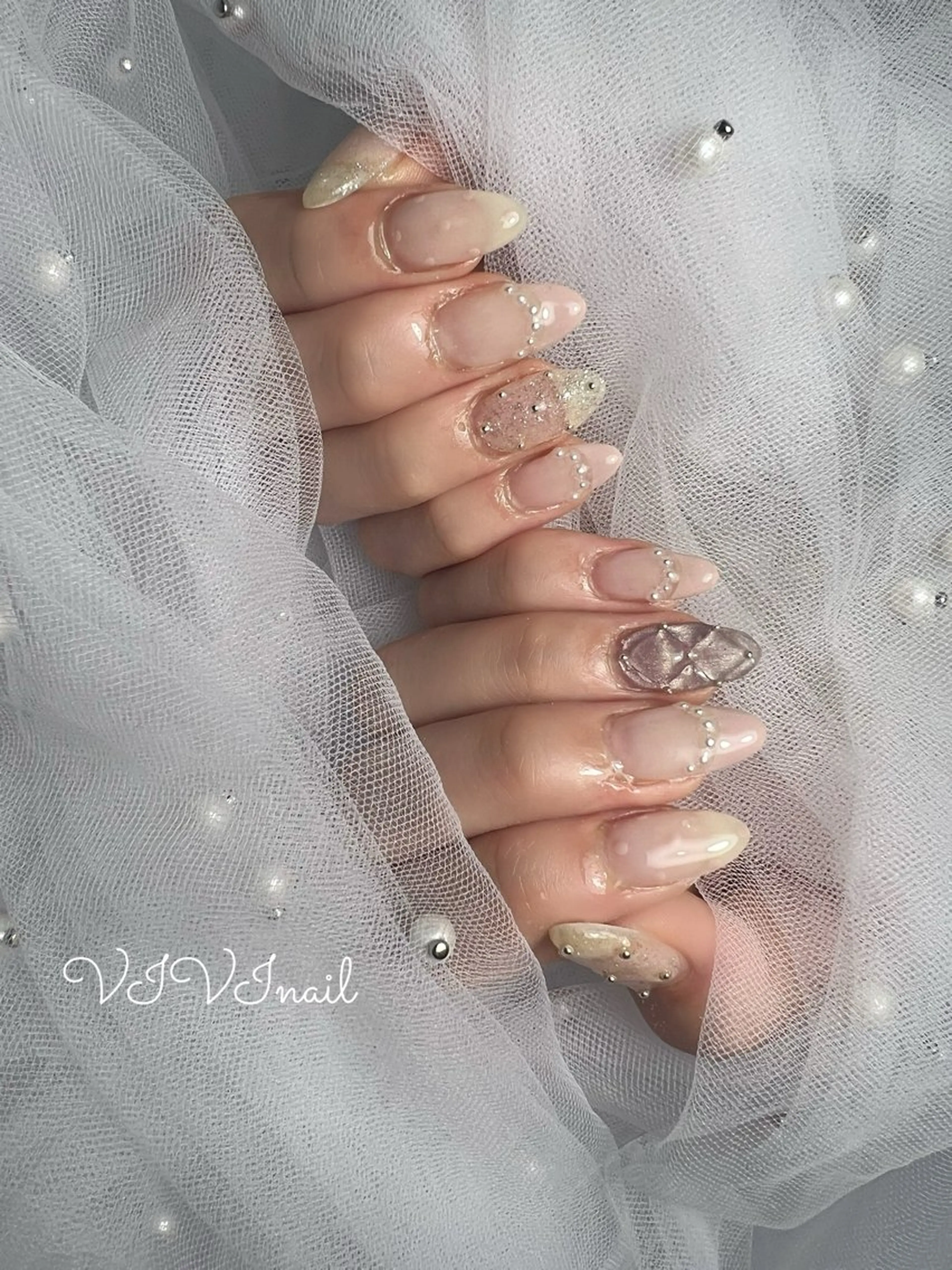 ネイル ガーリー ピンク vivi nailのネイルデザイン