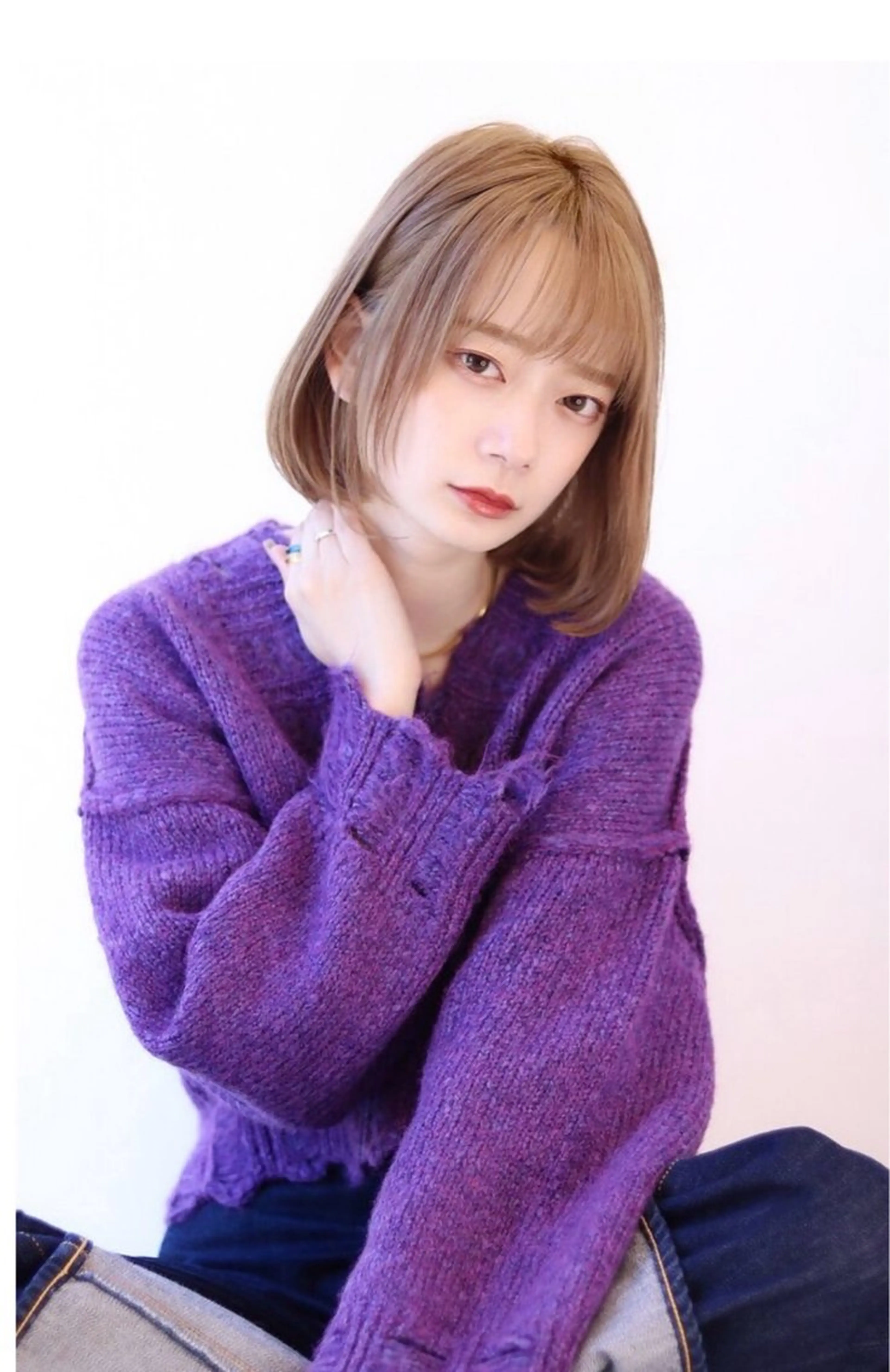 ミディアム 高見 紗代のヘアスタイル